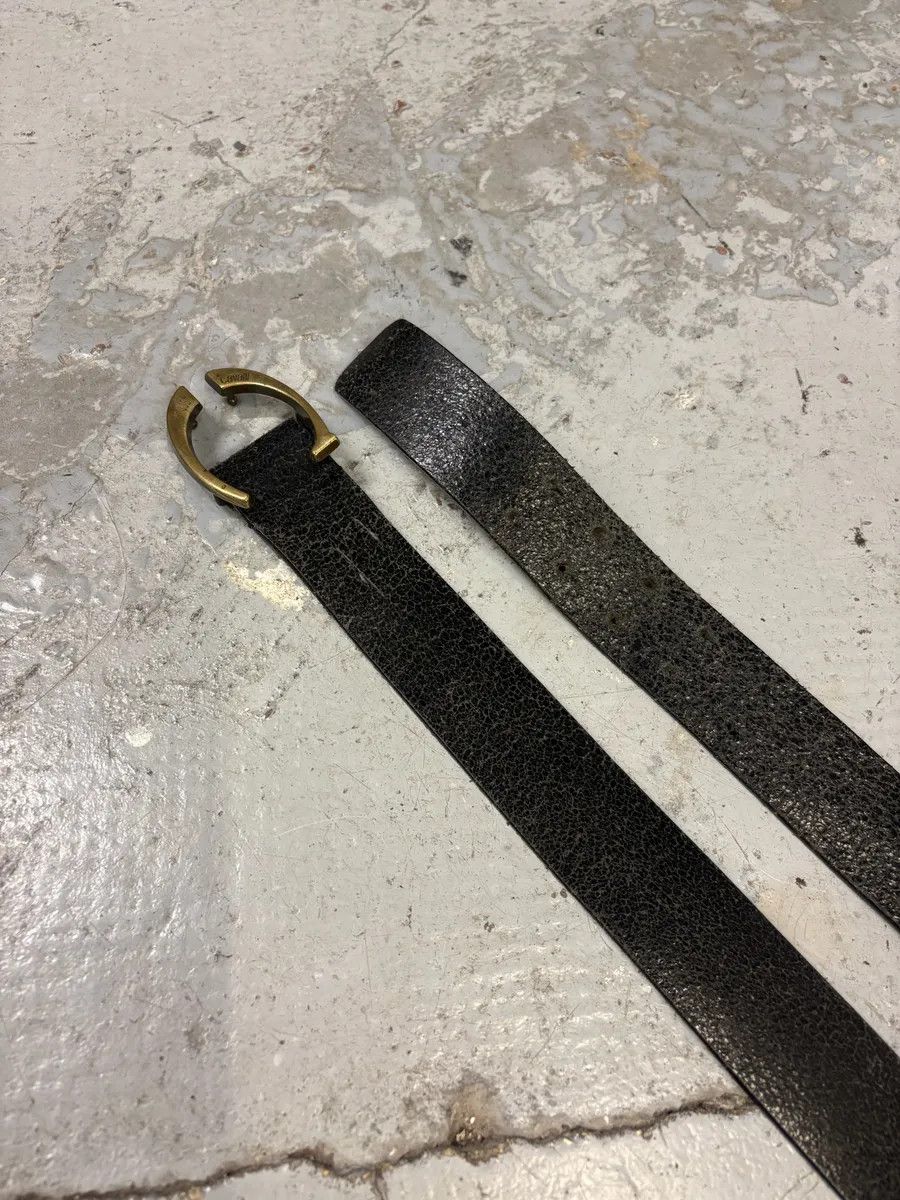 Just Cavalli 2000s Cavalli Black Cracked Leather Belt Size ONE SIZE - 3 Thumbnail