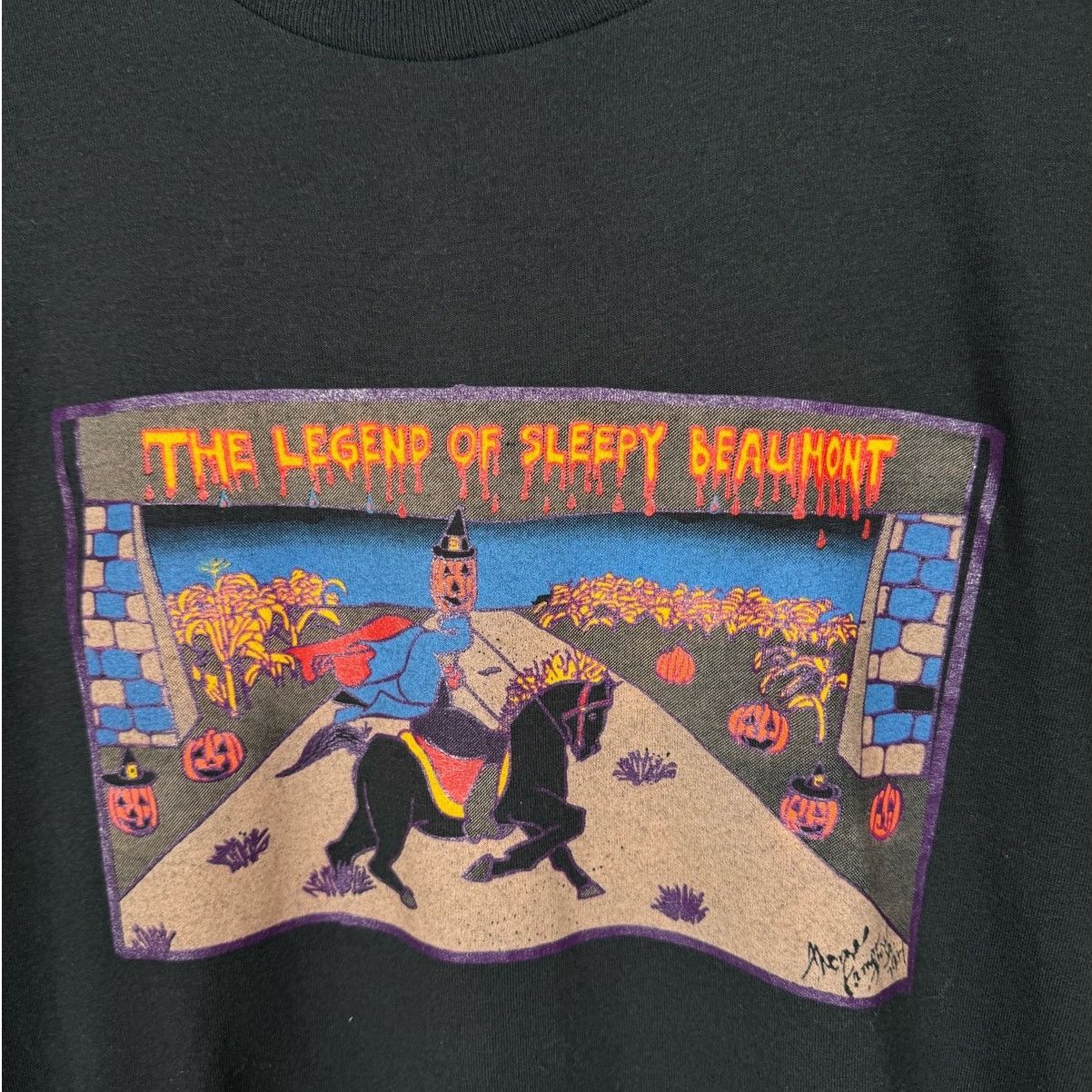 Vintage VTG 80s Screen Stars Sleepy Hollow T Shirt XL Black Single Size US XL / EU 56 / 4 - 8 Thumbnail