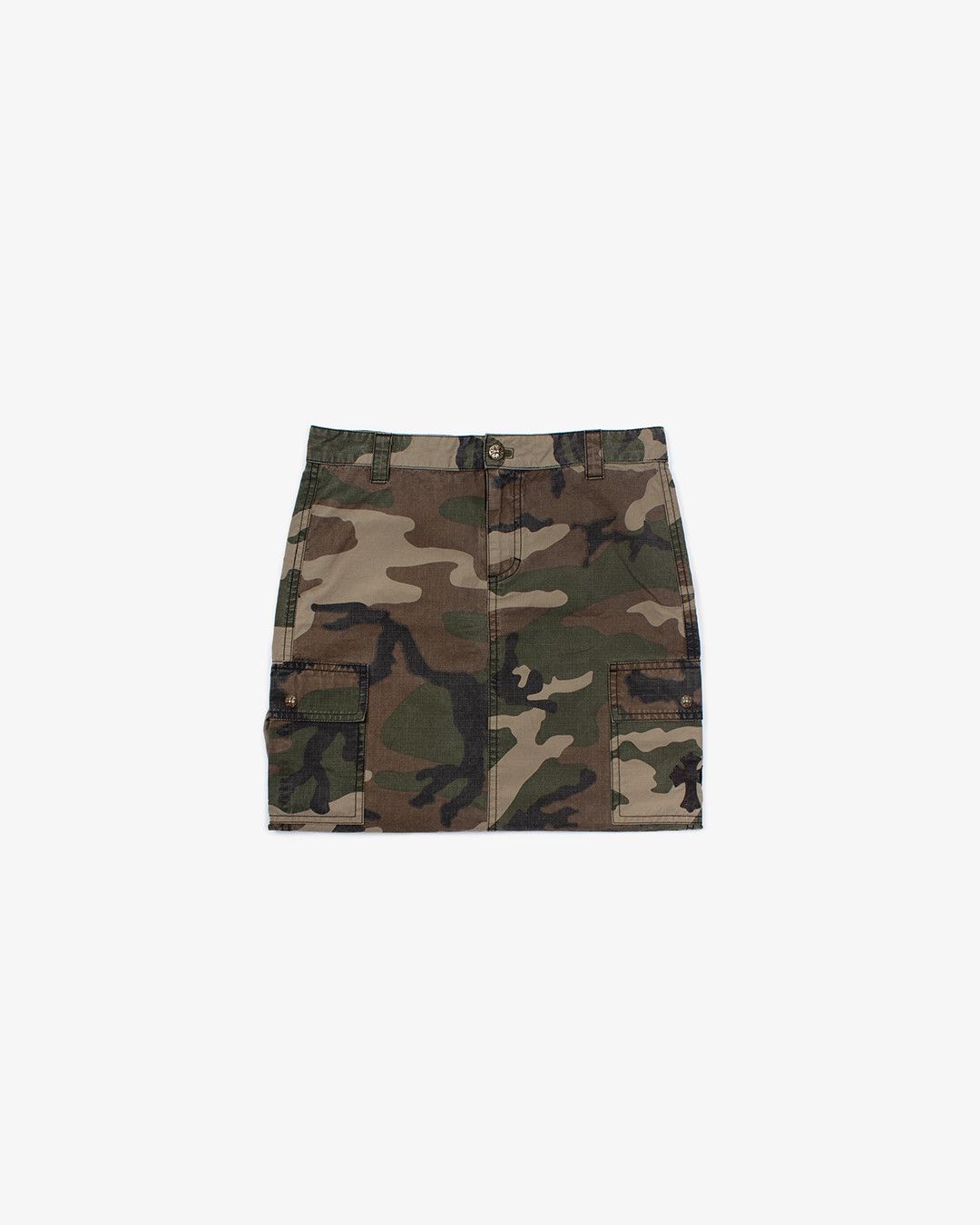 CHROME HEARTS CROSS PATCH CAMO SKIRT