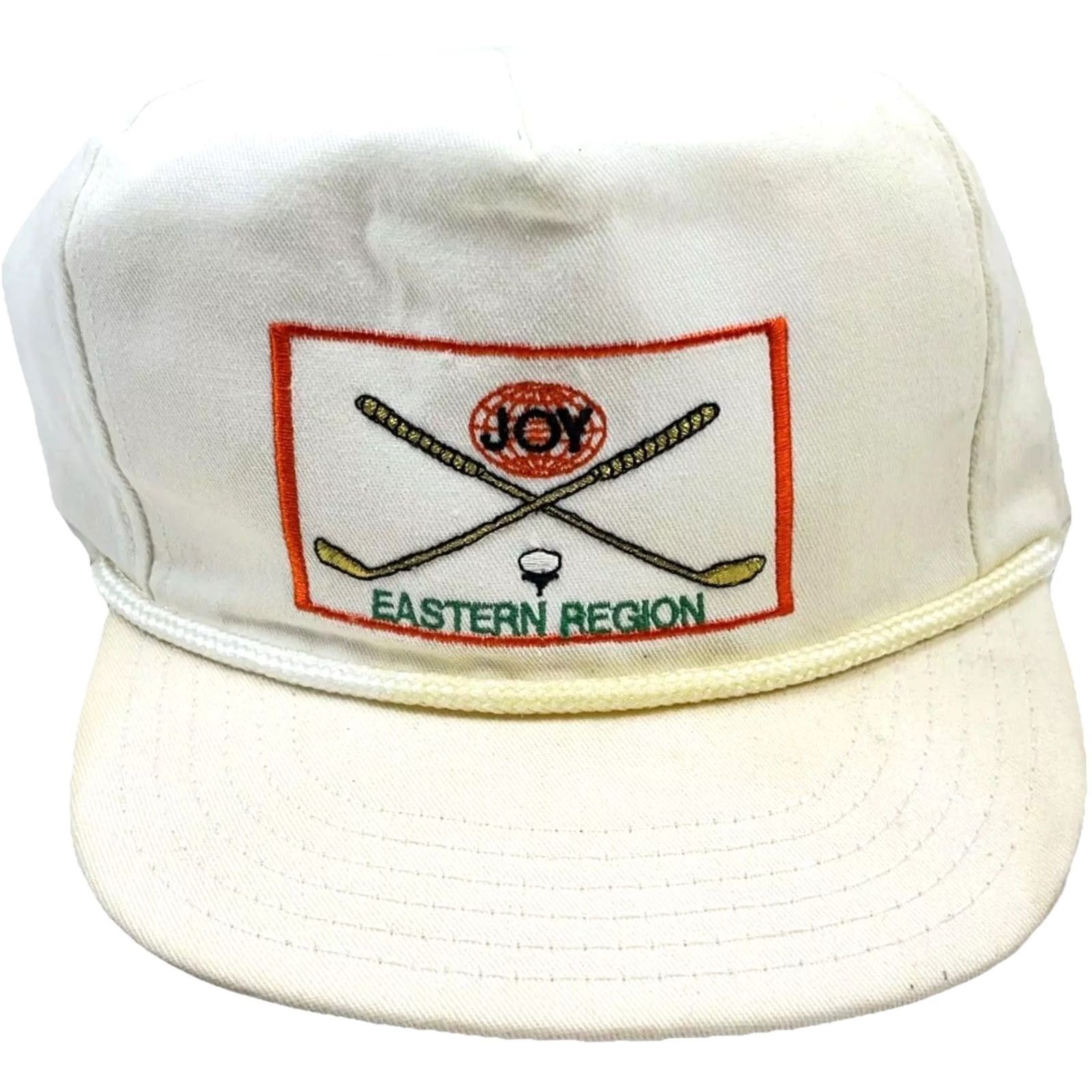 Coal VINTAGE Joy Global Trucker Hat Cap Strap Back Rope Coal Mine Mining 80s Golf Hat adjustable White Mens Trucker Advertising 80s USA Retro Size ONE SIZE - 2 Thumbnail