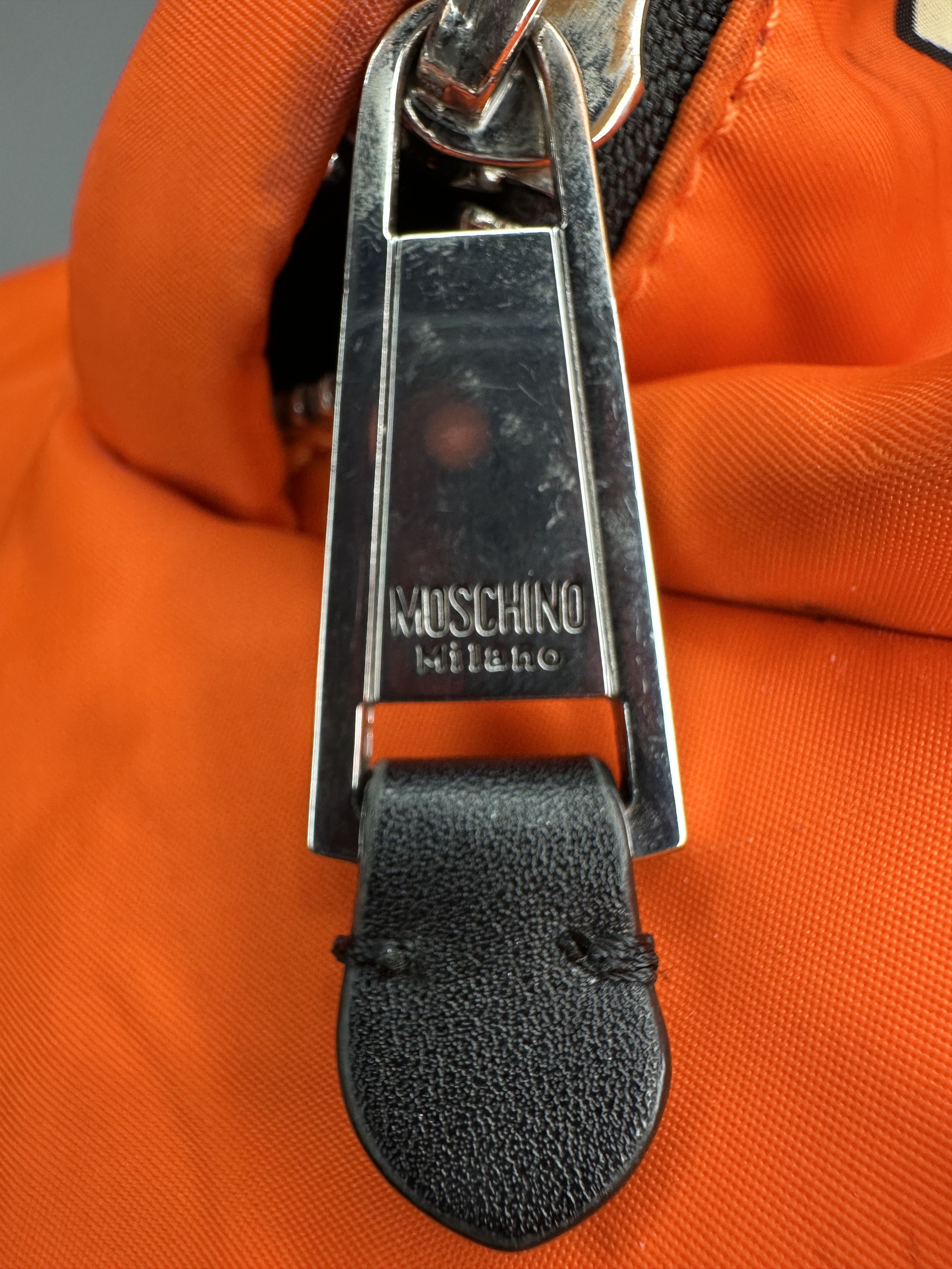Moschino Rare Moschino Neon Orange Construction Nylon Backpack. Size ONE SIZE - 9 Thumbnail