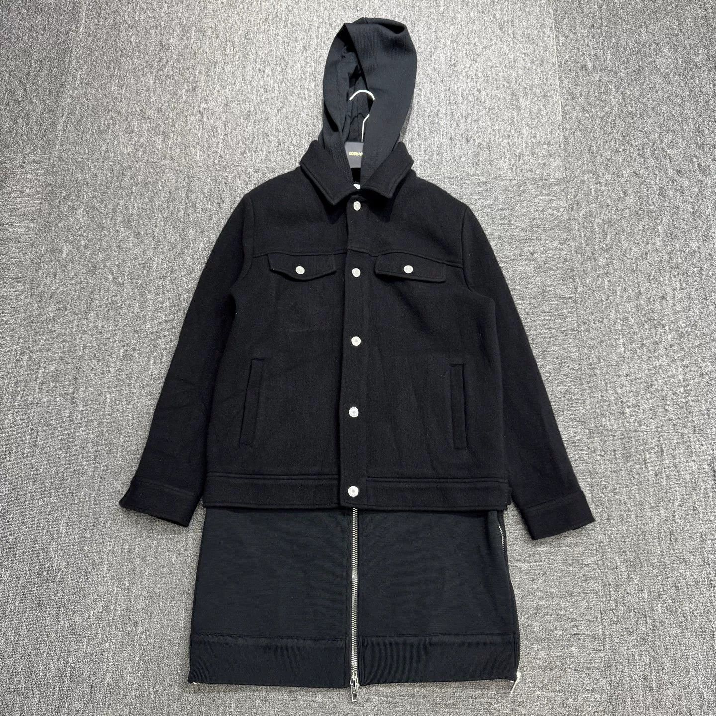 Givenchy Givenchy Black Hooded Layered Wool Coat Size US M / EU 48-50 / 2 - 1 Thumbnail