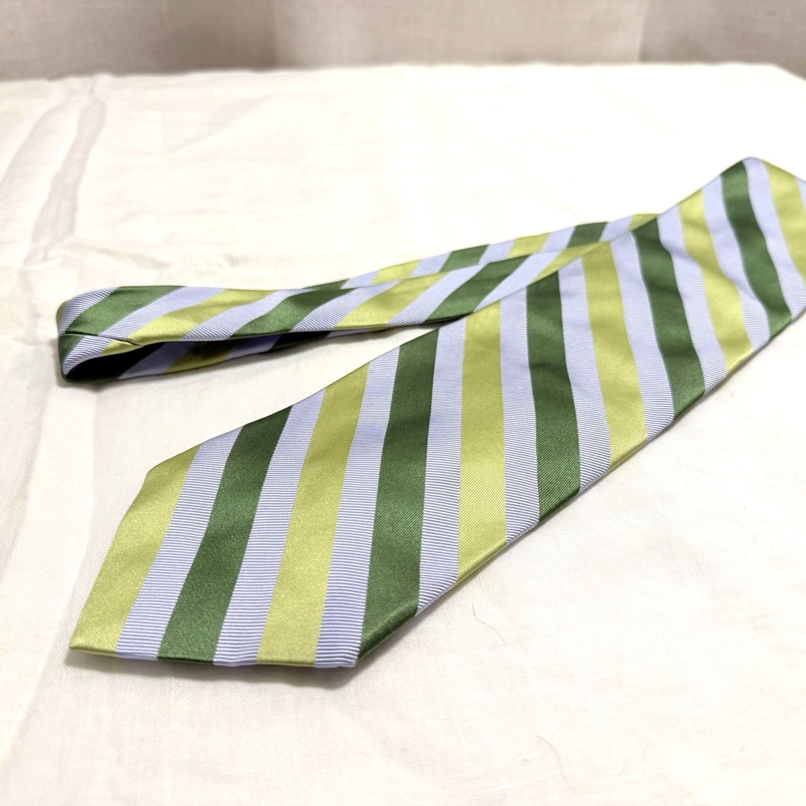 Brooks Brothers Brooks Brothers Makers Green/Blue Stripe Silkblend Tie 2000s Size ONE SIZE - 9 Thumbnail