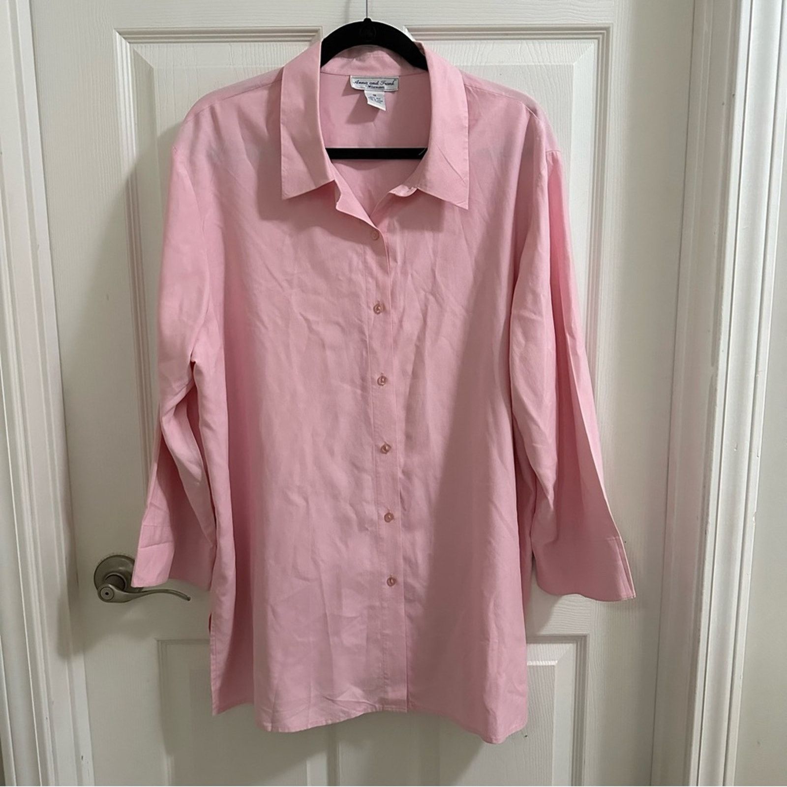 Other Anna and Frank Woman Vintage 100% Silk Button down Blouse 1X Size XL / US 12-14 / IT 48-50 - 1 Thumbnail