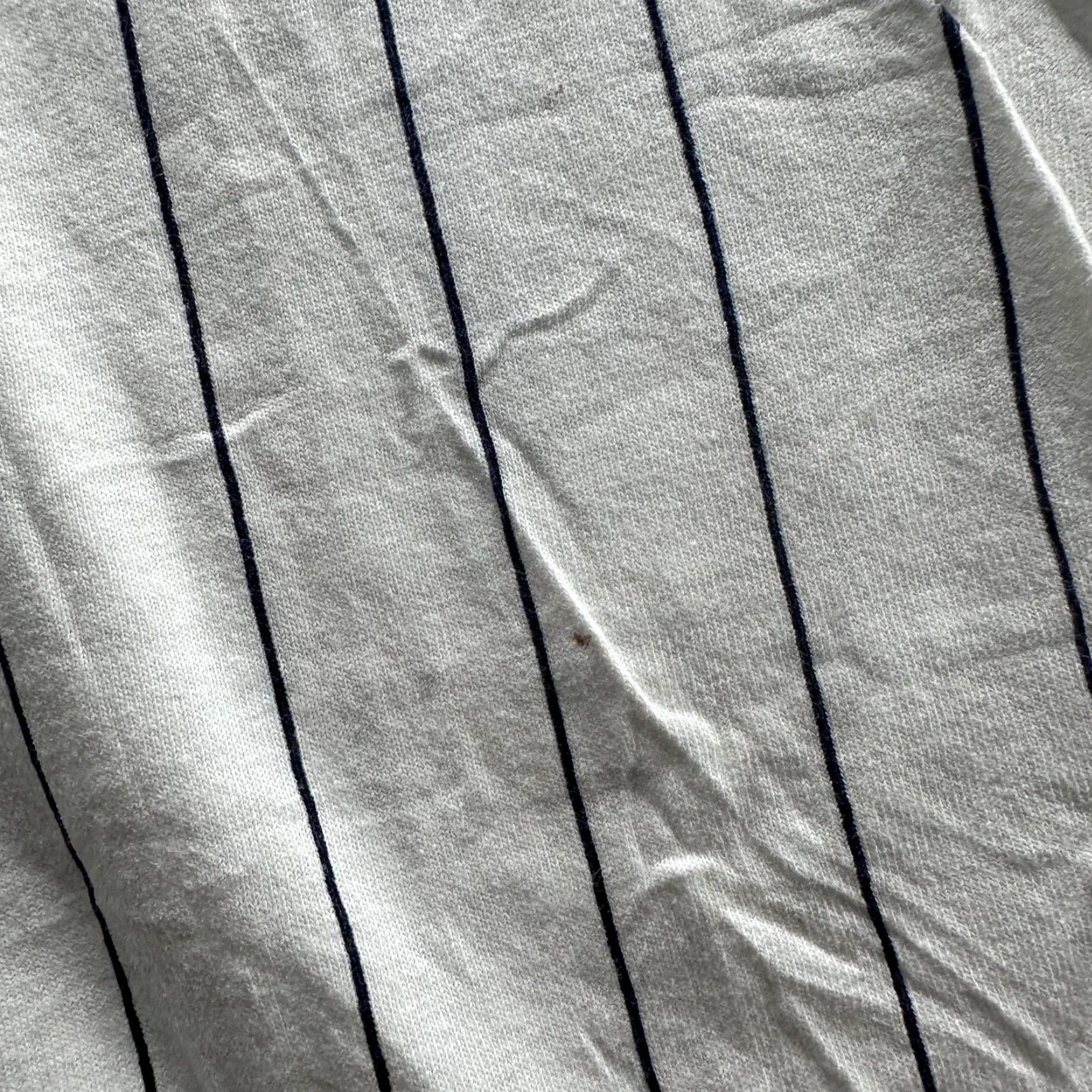 Vintage BADGER SPORT Baseball Jersey Mens 2XL White Navy Pinstripe Short Sleeve V-Neck Made in USA Size US XXL / EU 58 / 5 - 3 Thumbnail