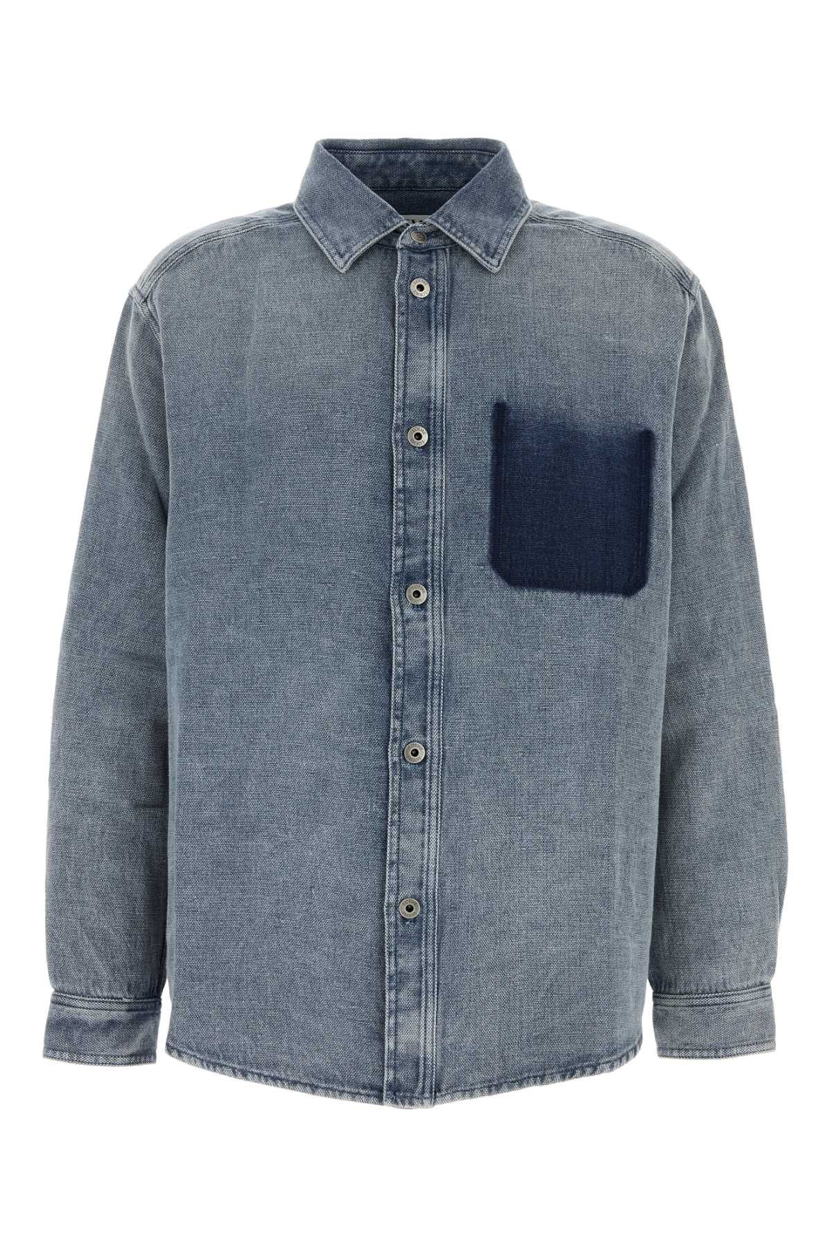 Loewe Denim Blue Cotton Blend Oversize Shirt Size US XL / EU 56 / 4 - 1 Thumbnail