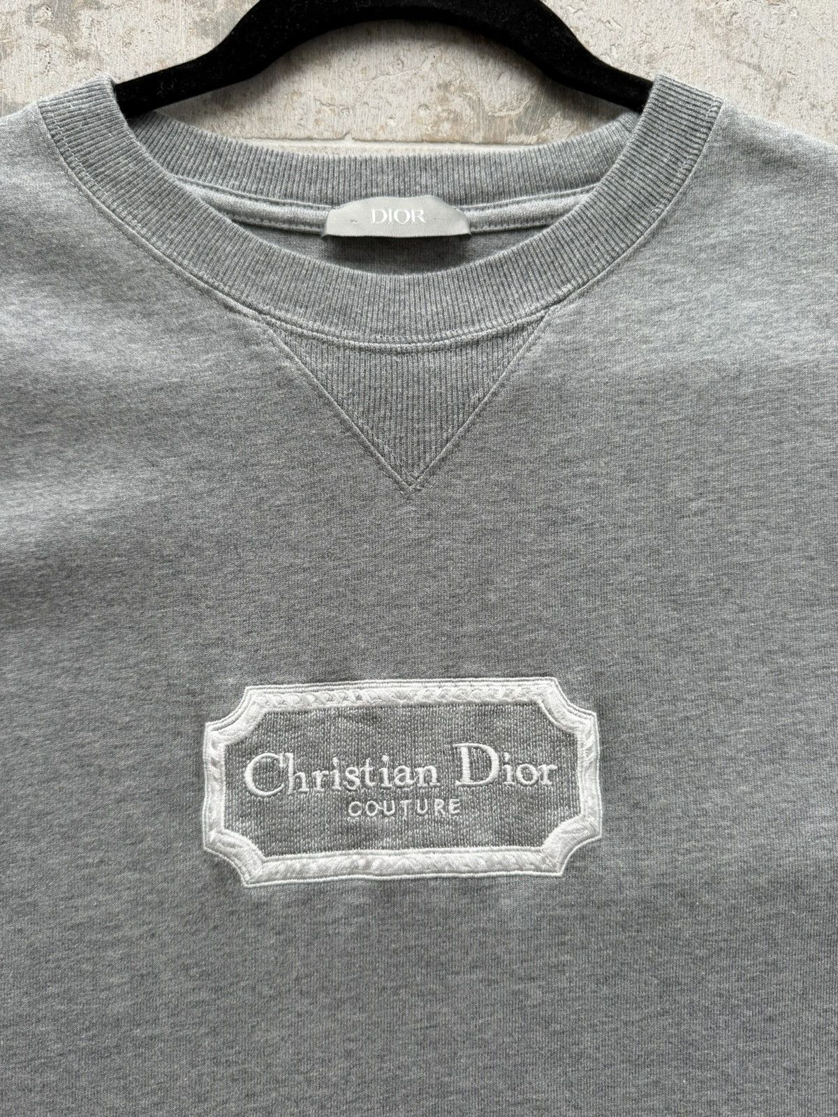 Dior Christian Dior Couture Embroidered Logo T-Shirt Grey