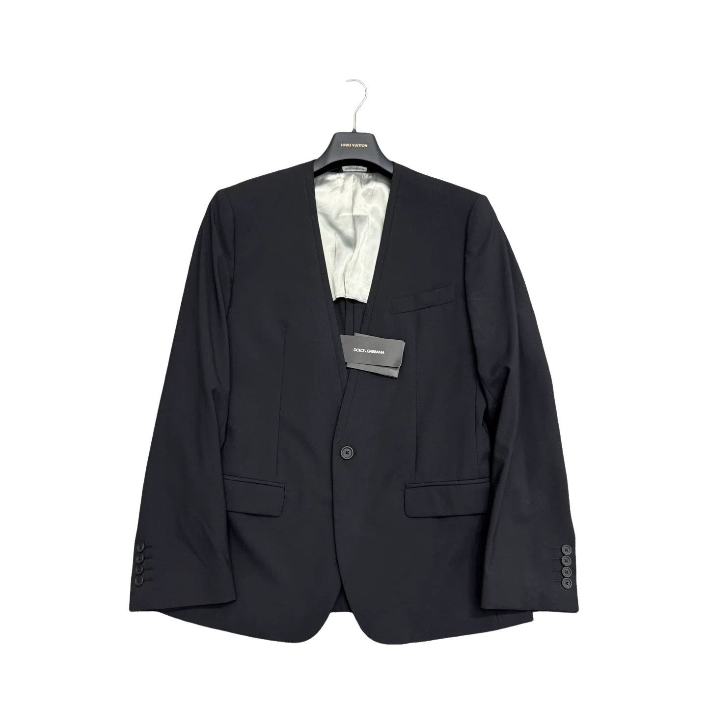 Dolce & Gabbana Dolce & Gabbana Collarless Virgin Wool Blazer Size 38R Size 38R - 1 Thumbnail