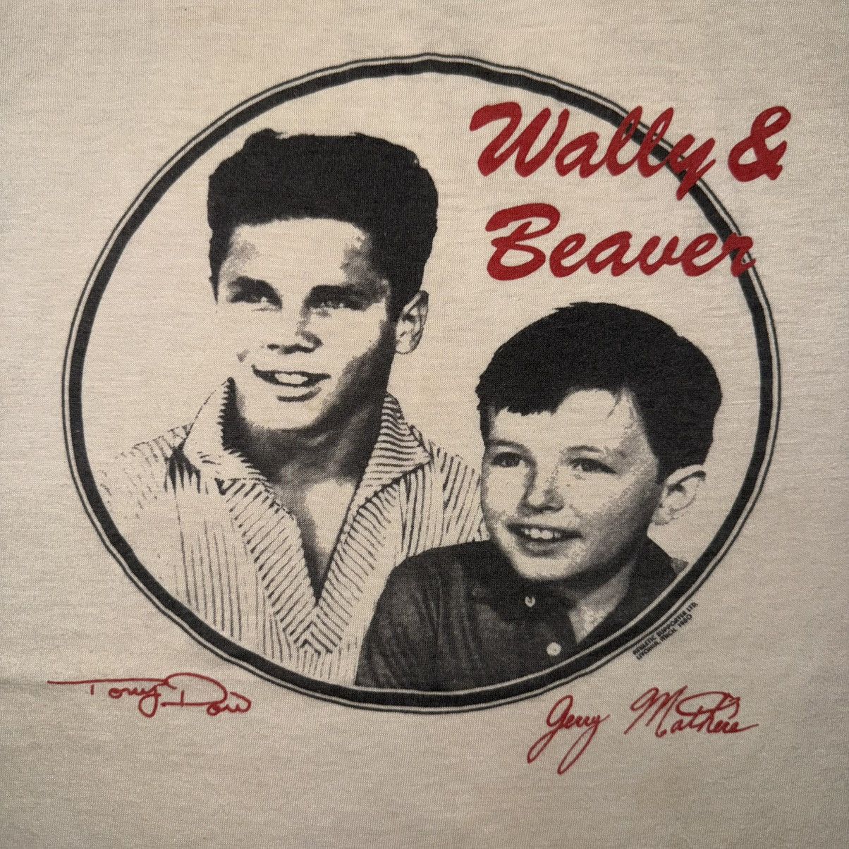 Hanes Vintage 80s Wally & Beaver Movie Tee Size US L / EU 52-54 / 3 - 3 Thumbnail