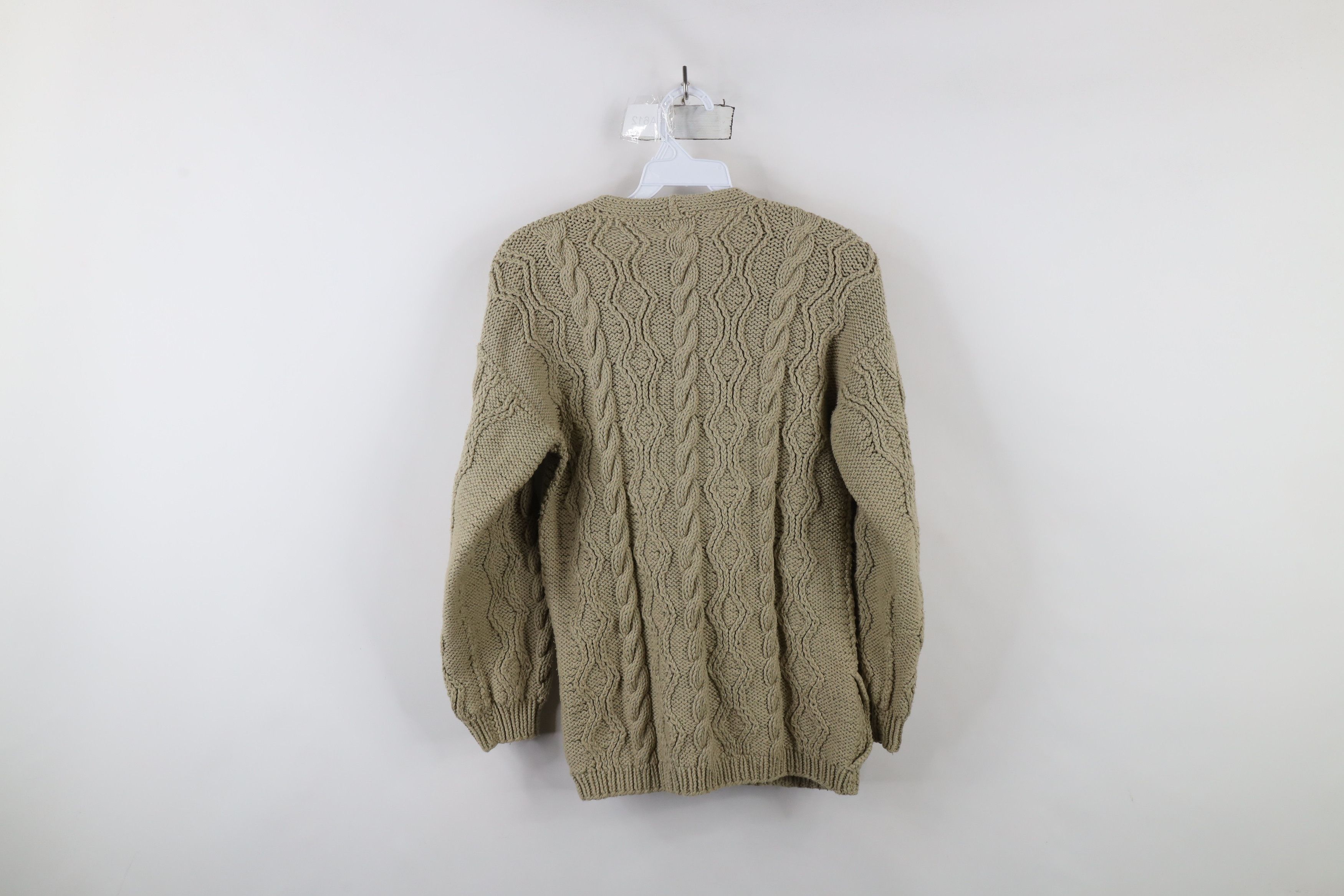 Vintage Vintage 90s Chunky Cable Knit Fisherman Cardigan Sweater Size S / US 4 / IT 40 - 8 Thumbnail