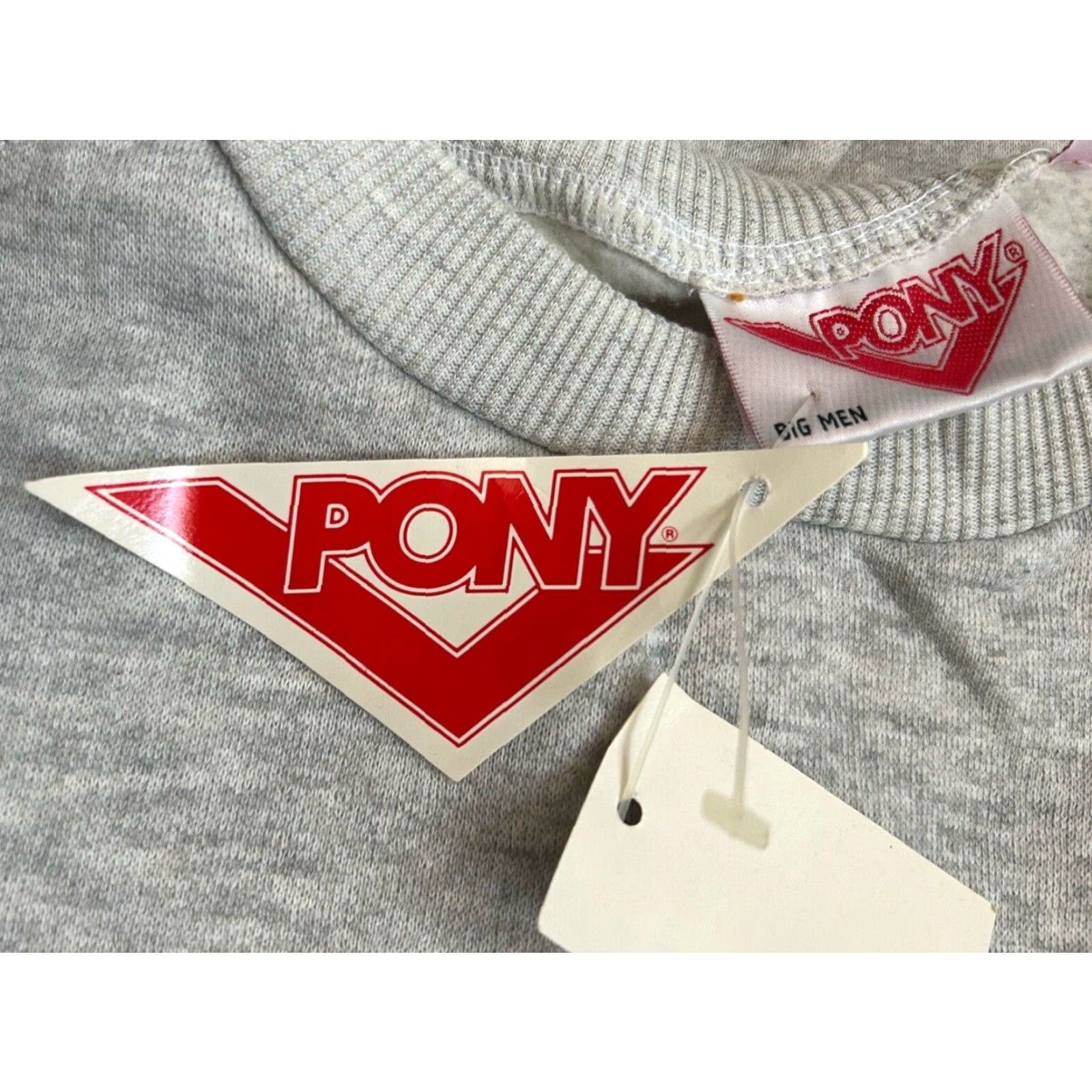 PONY VINTAGE PONY Sweatshirt Crew Neck Mens 3XL Gray 1990s Deadstock NWT 90s Long Sleeve Pullover Size US XXL / EU 58 / 5 - 2 Thumbnail