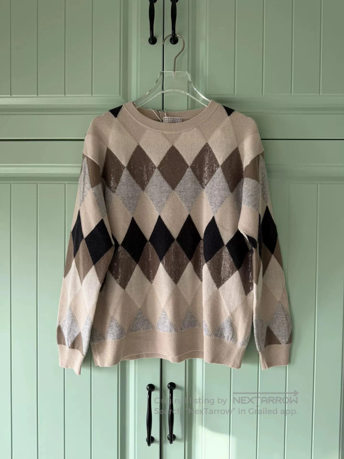 Brunello Cucinelli Brunello Cucinelli Argyle Cashmere Wool Sweater. Size XS / US 0-2 / IT 36-38 - 1 Thumbnail