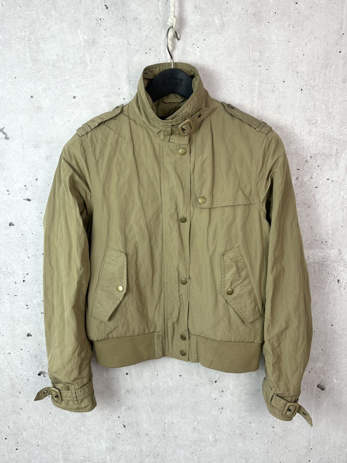 Barbour Barbour 1939 Steel Flyer Beige Women’s Bomber Zip Jacket Size XL / US 12-14 / IT 48-50 - 2 Thumbnail