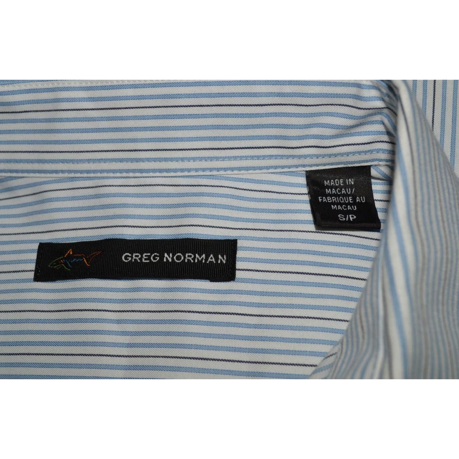 Vintage Greg Norman Mens Shirt Long Sleeve Button Striped Blue Size Small New W/ Defects Size US S / EU 44-46 / 1 - 3 Thumbnail