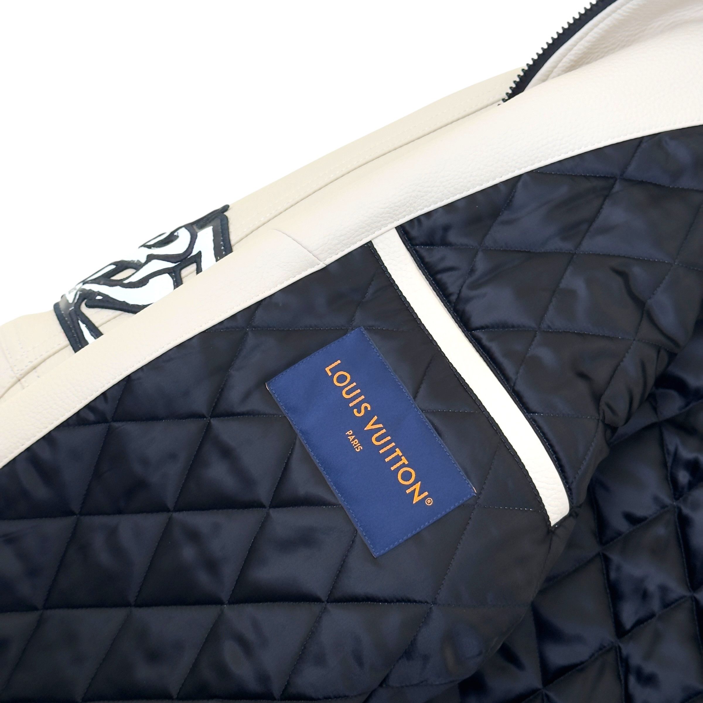 Louis Vuitton LOUIS VUITTON LEATHER / NYLON JACKET CREAM / NAVY 50 / L Size US L / EU 52-54 / 3 - 12 Thumbnail