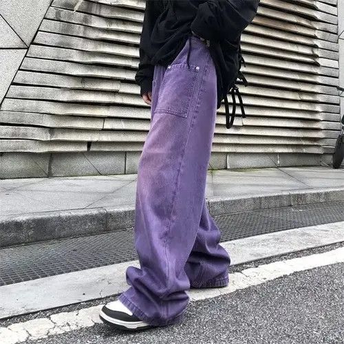 Japanese Brand × Vintage Straight Baggy Purple Jeans Size US 35 - 3 Thumbnail
