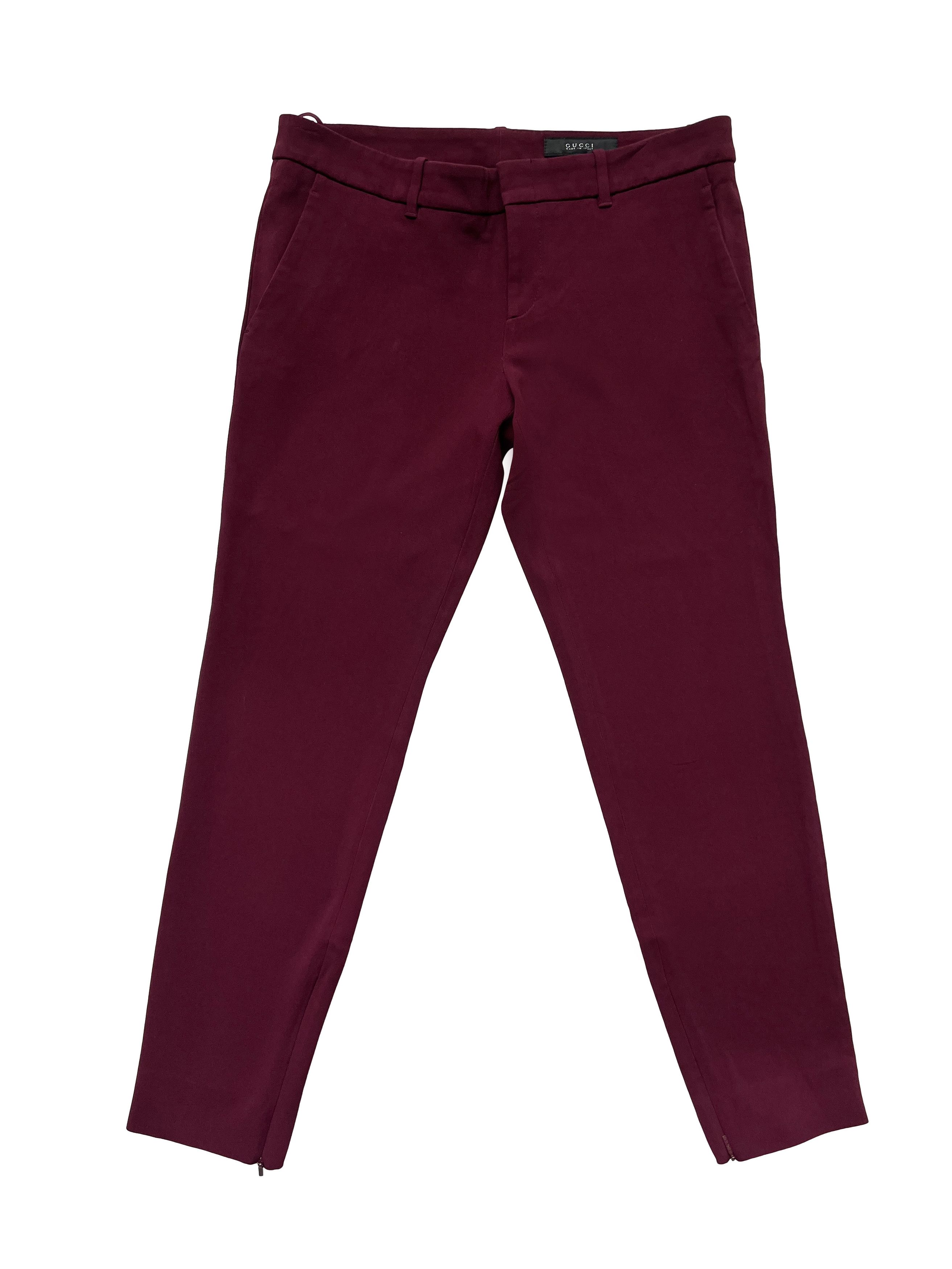 image of 2013 Gucci Burgundy Low Waist Pants Trousers, Women's (Size 30)