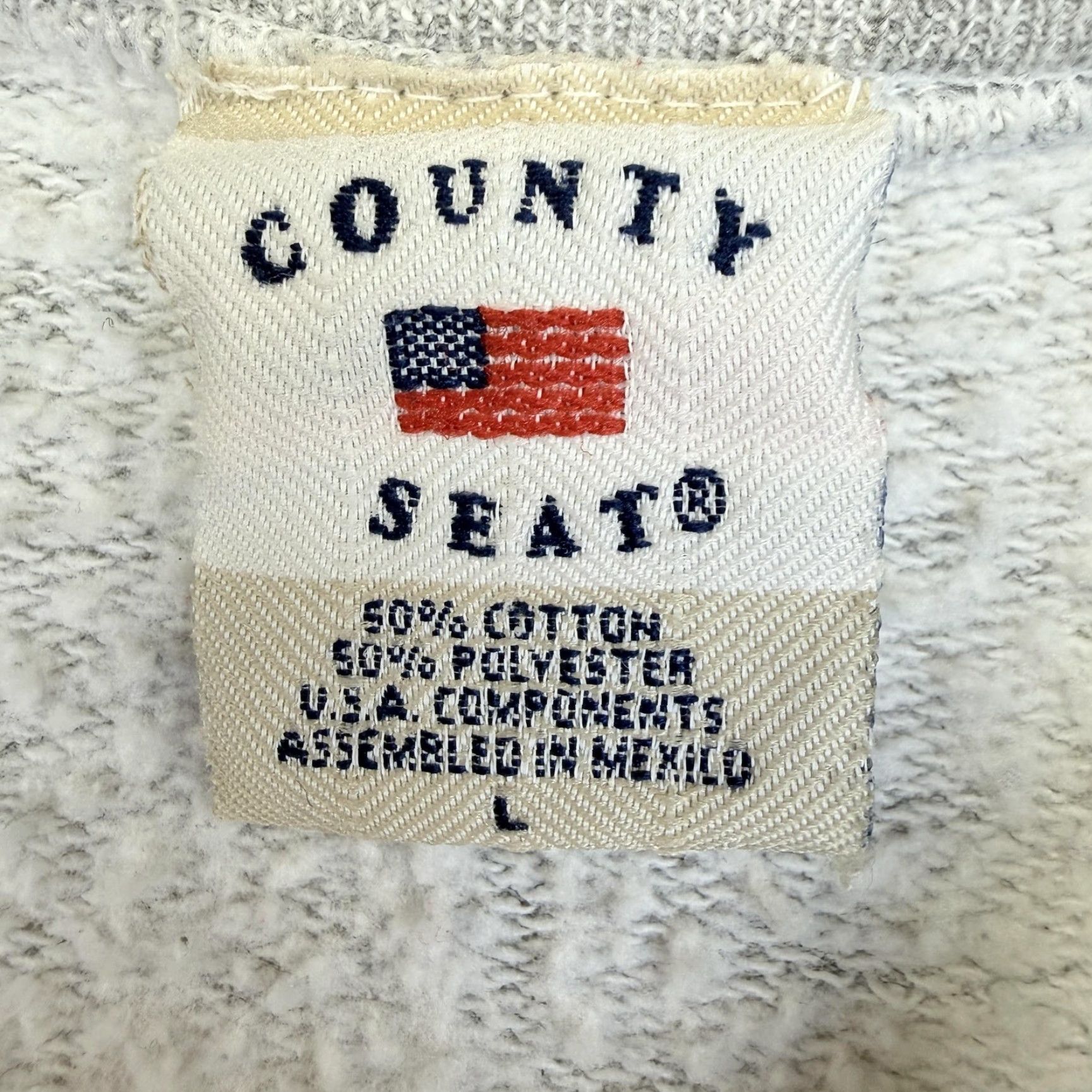 Logo 7 VINTAGE County Seat Sweatshirt Mens L Gray Fleece Crewneck Logo USA 90s Size US L / EU 52-54 / 3 - 5 Thumbnail