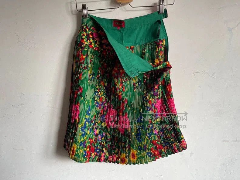 Kenzo Kenzo 90s Floral Wool Pleated Skirt. Size US 34 / EU 50 - 6 Thumbnail