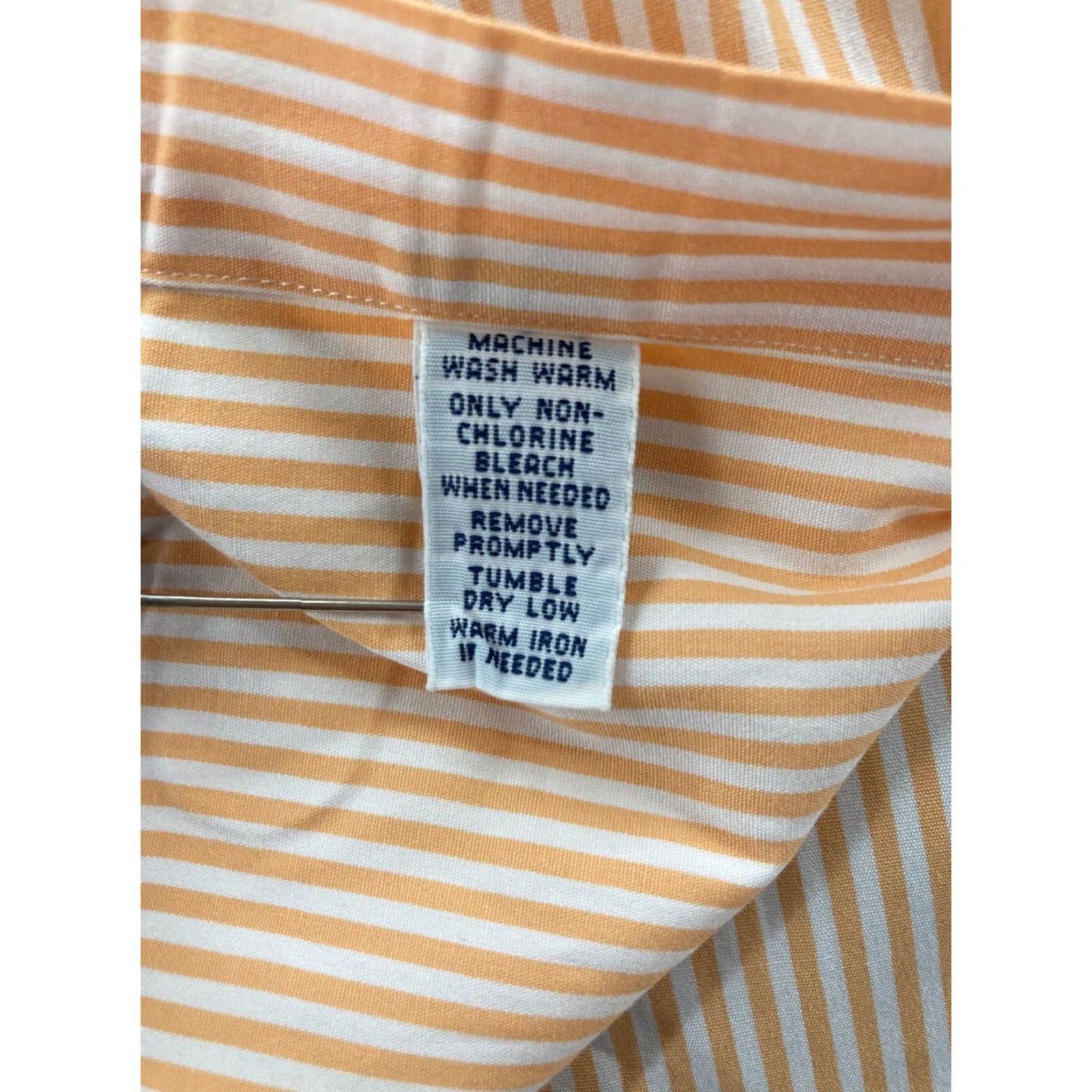Ralph Lauren Vintage Ralph Lauren Shirt Mens 17.5 Long Sleeve Button Up Striped Orange 90s Classic Preppy Size US XL / EU 56 / 4 - 3 Thumbnail