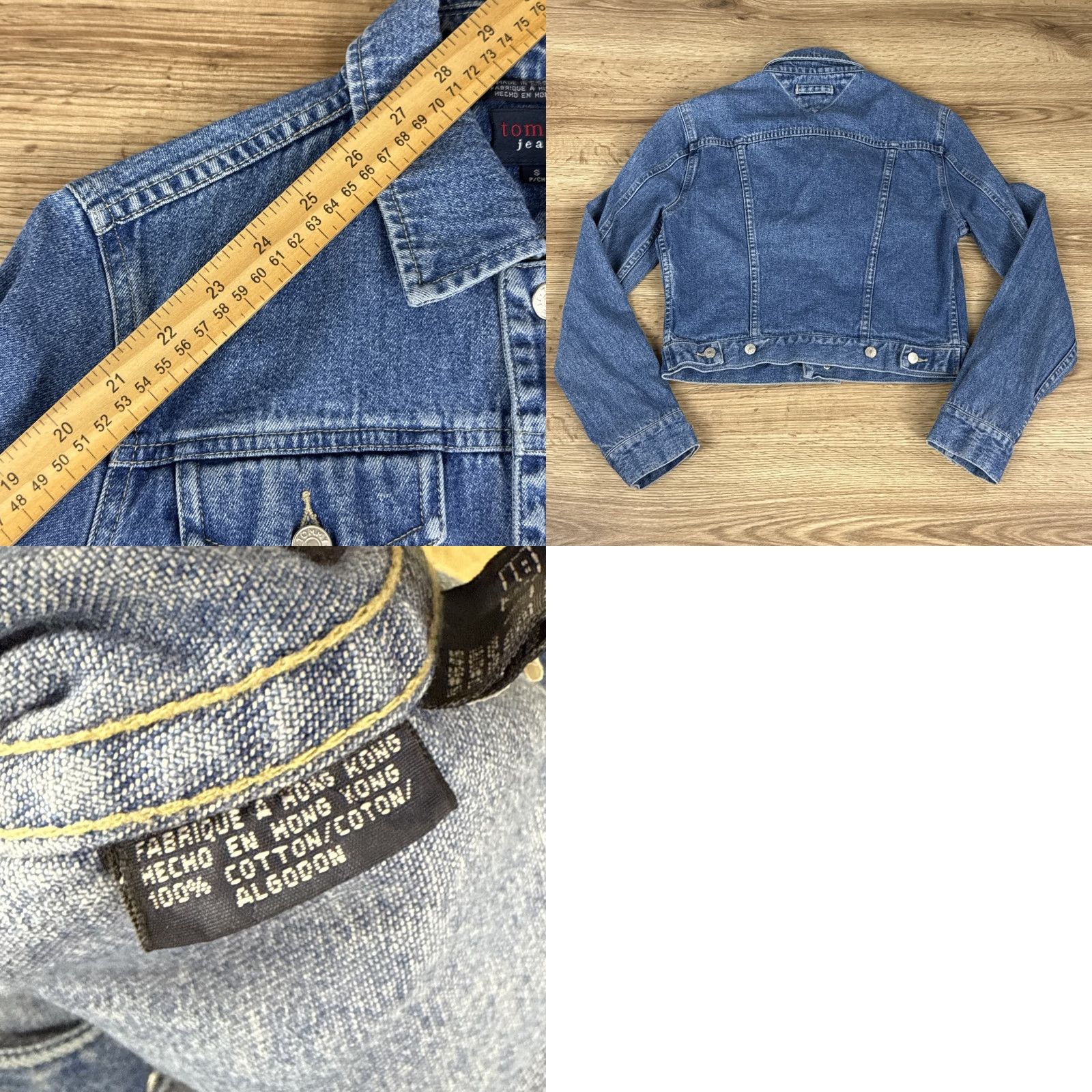 Tommy Hilfiger TOMMY HILFIGER Blue Denim Cropped Trucker Jacket Women's Size S Size 28" / US 6 / IT 42 - 8 Thumbnail
