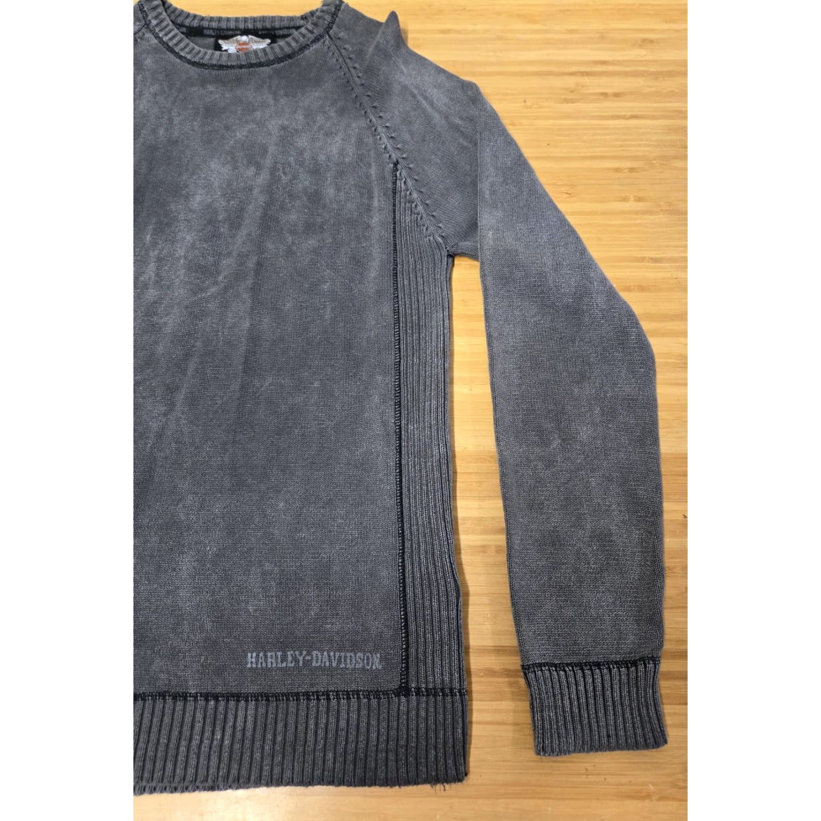 Harley Davidson HARLEY-DAVIDSON Shirt Mens M Gray Raglan Crewneck Knit Pullover Sweater Size US M / EU 48-50 / 2 - 2 Thumbnail