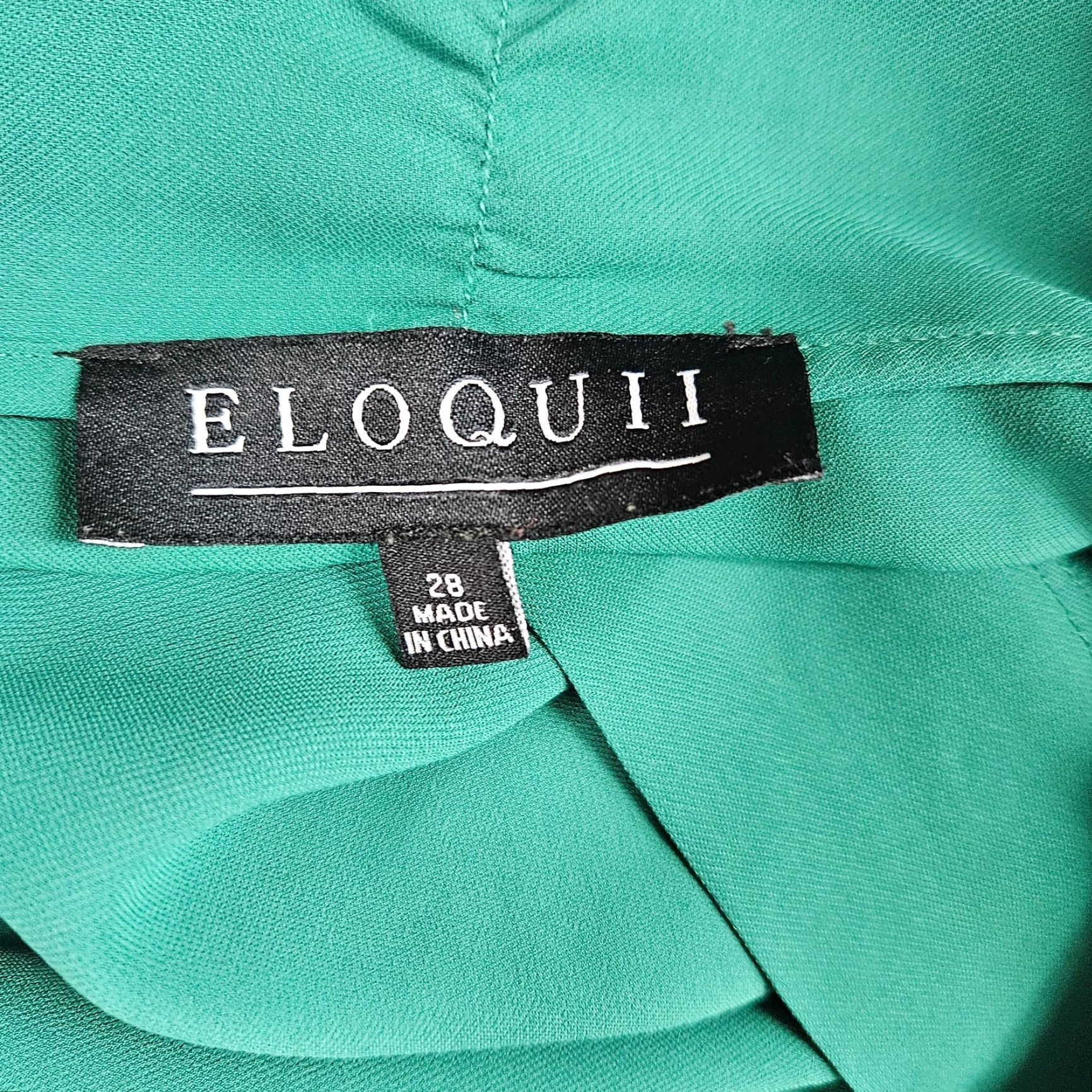 Vintage Eloquii Womens Blouse Top Solid Green Sleeveless V-Neck Pullover Size 28 Plus Womens Size 4XL / US 24-26 - 6 Thumbnail