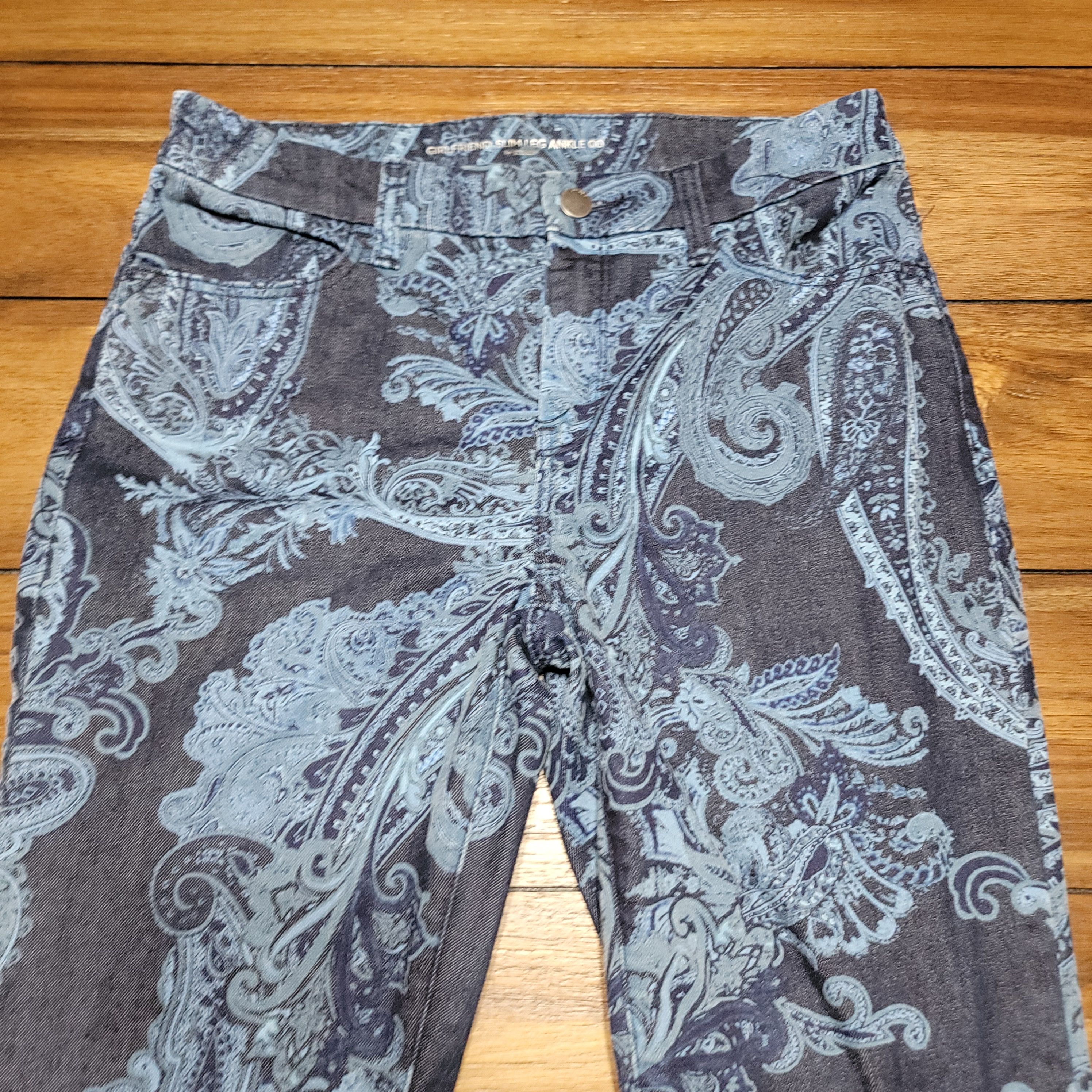 Chicos Chico's Girlfriend Slim Leg Paisley Pattern Pants - Size 00 Size 28" / US 6 / IT 42 - 2 Thumbnail