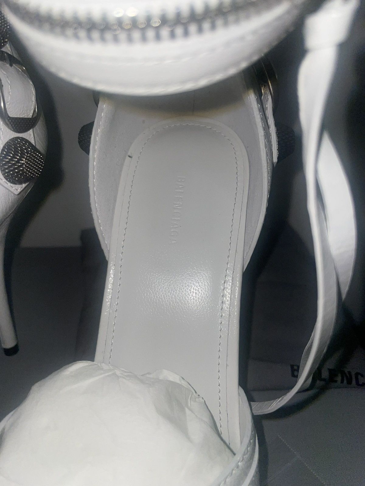 Balenciaga BALENCIAGA Women's Cagole 110mm Sandal in Optic White Size US 8 / IT 38 - 5 Thumbnail