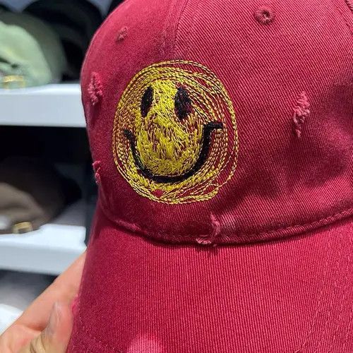 Other Utility grunge smiley face distressed ripped cap Size ONE SIZE - 3 Thumbnail
