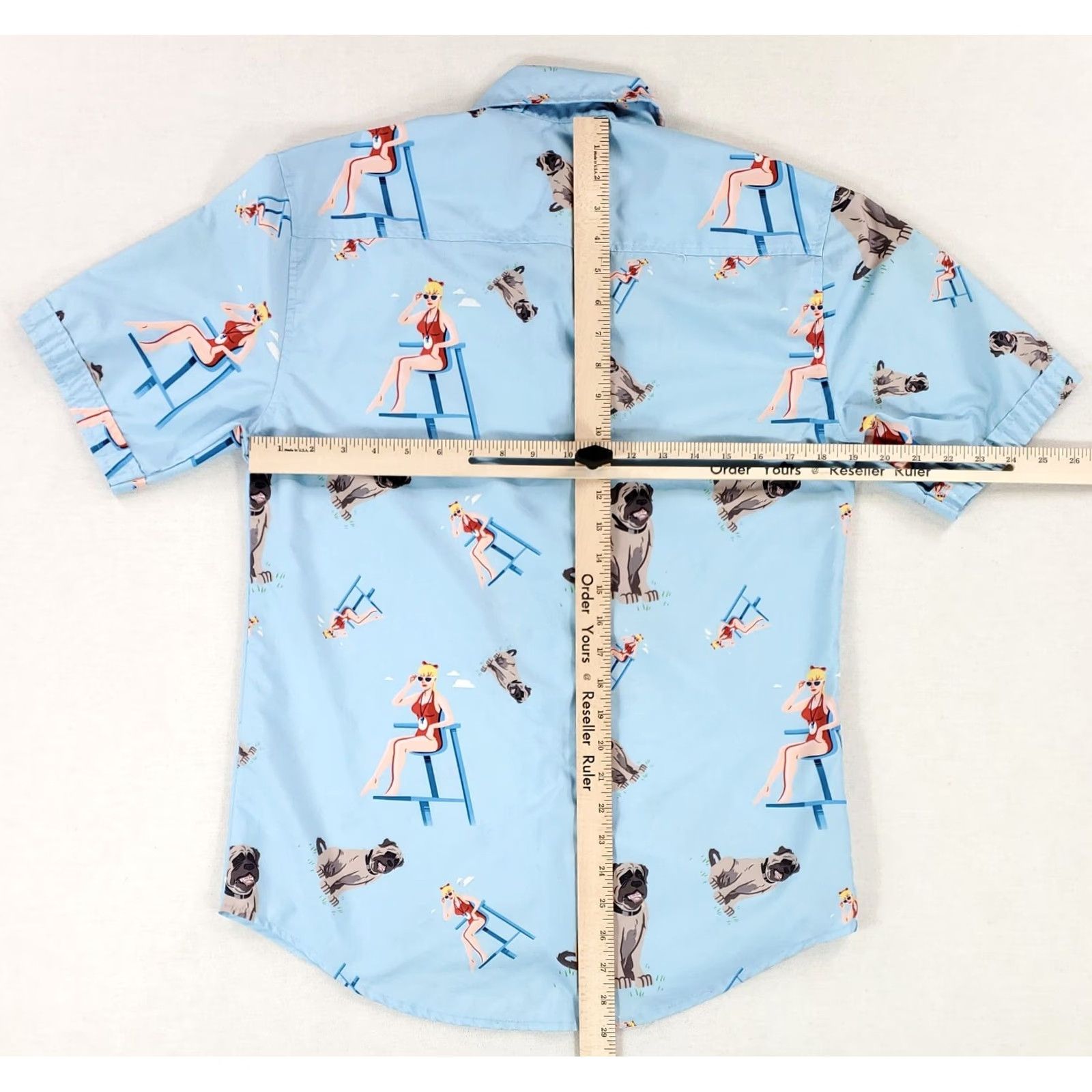 Vintage RSVLTS The Sandlot Hawaiian Camp Shirt Lifeguard Dog Light Blue Mens S Shirt Short Sleeve Button-Up Blue Men S Size US S / EU 44-46 / 1 - 4 Thumbnail