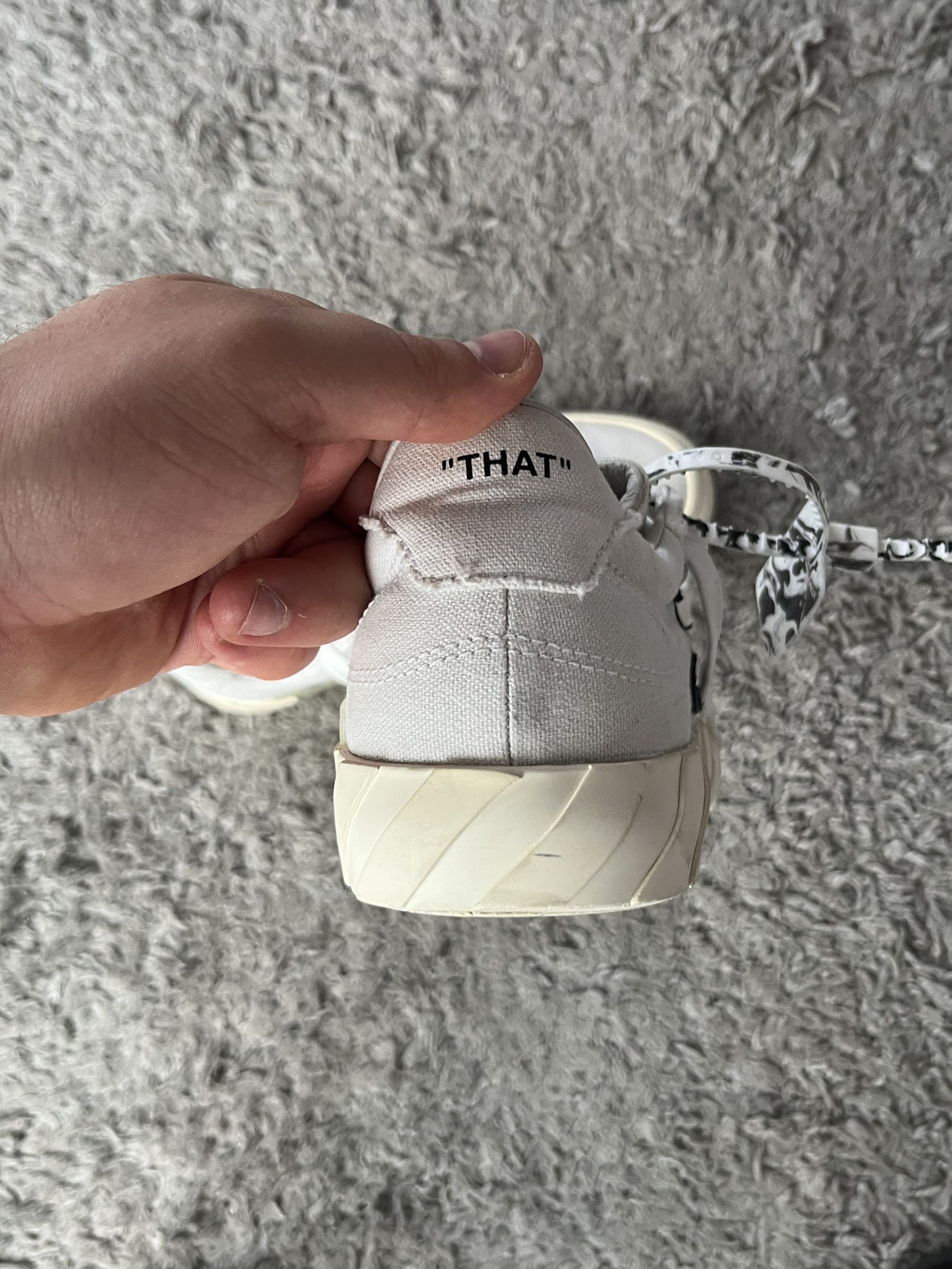 Off-White Vintage OFF-WHITE Liw Vulcanized Eco Canvas Sneakers Y2K Size US 7.5 / EU 40-41 - 13 Thumbnail