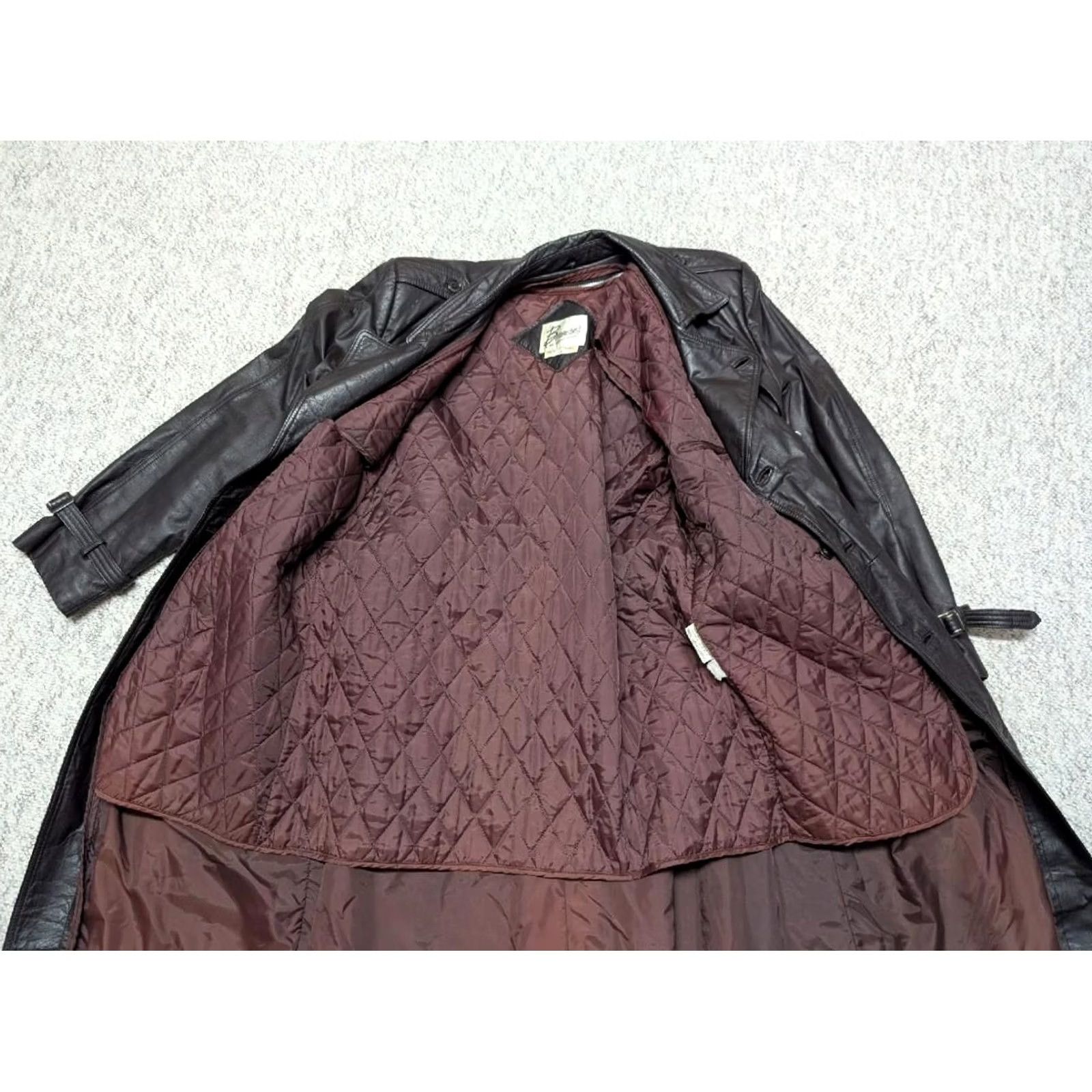 Vintage VINTAGE Berman's TRENCH COAT red-brown leather 44 L 1970s sherlock Mens Size US L / EU 52-54 / 3 - 4 Thumbnail