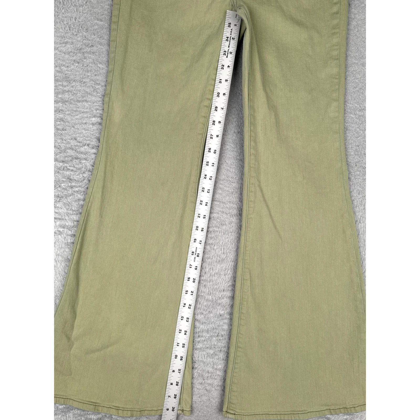 Forever 21 FOREVER 21 Flare Jeans Womens 30 Green High Rise Light Wash Denim Wide Leg 28x31 Size 30" / US 8 / IT 44 - 7 Thumbnail