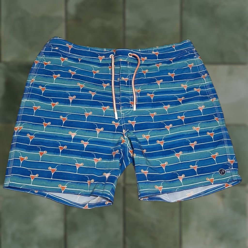 johnnie-O johnnie-O Surf Shorts Bottom XL Happy Hour Marlin Blue 6.5" Inseam Mens Swim Shorts Size US 36 / EU 52 - 1 Thumbnail
