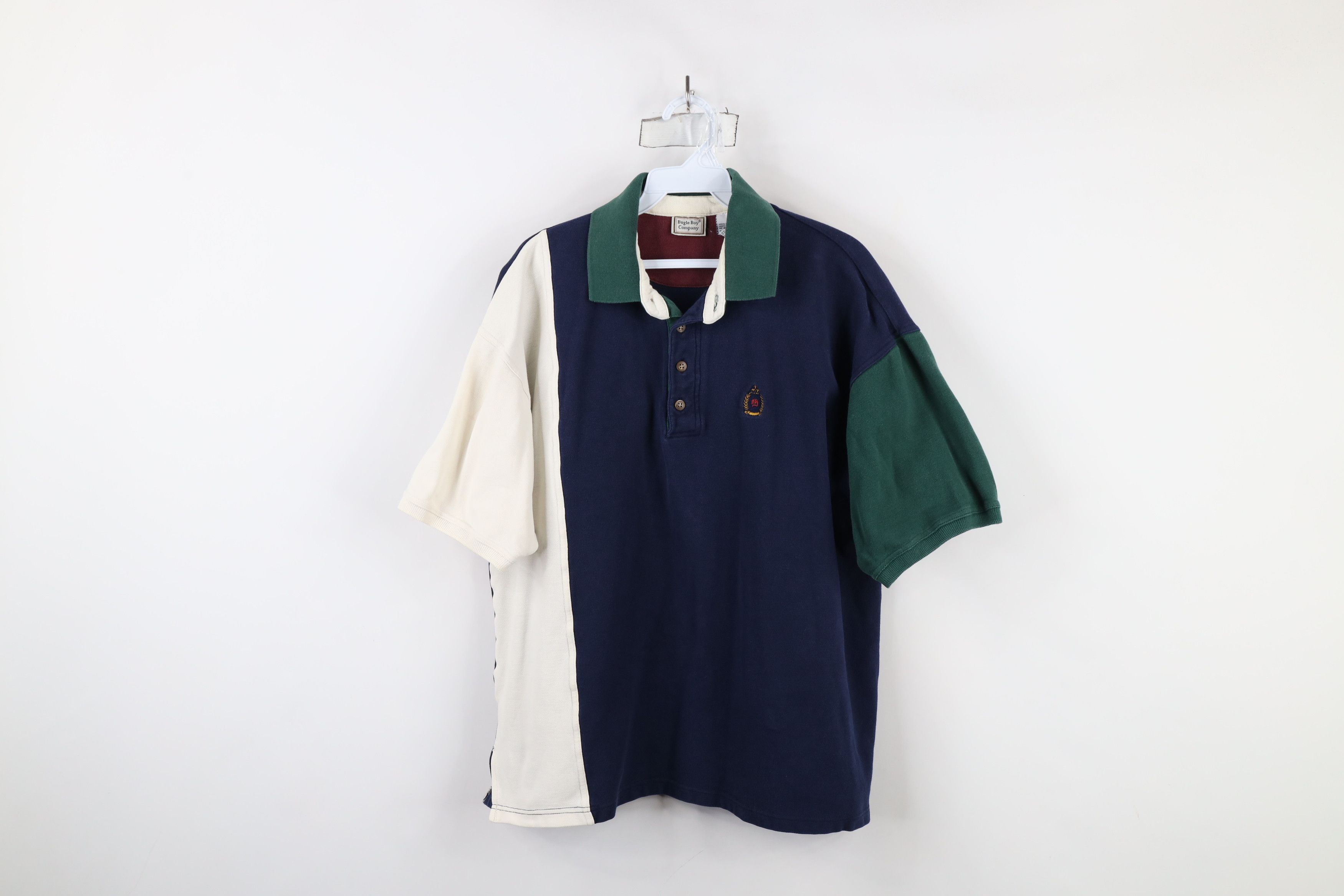 Vintage Vintage 90s Streetwear Block Collared Polo Shirt Cotton Size US XL / EU 56 / 4 - 1 Thumbnail