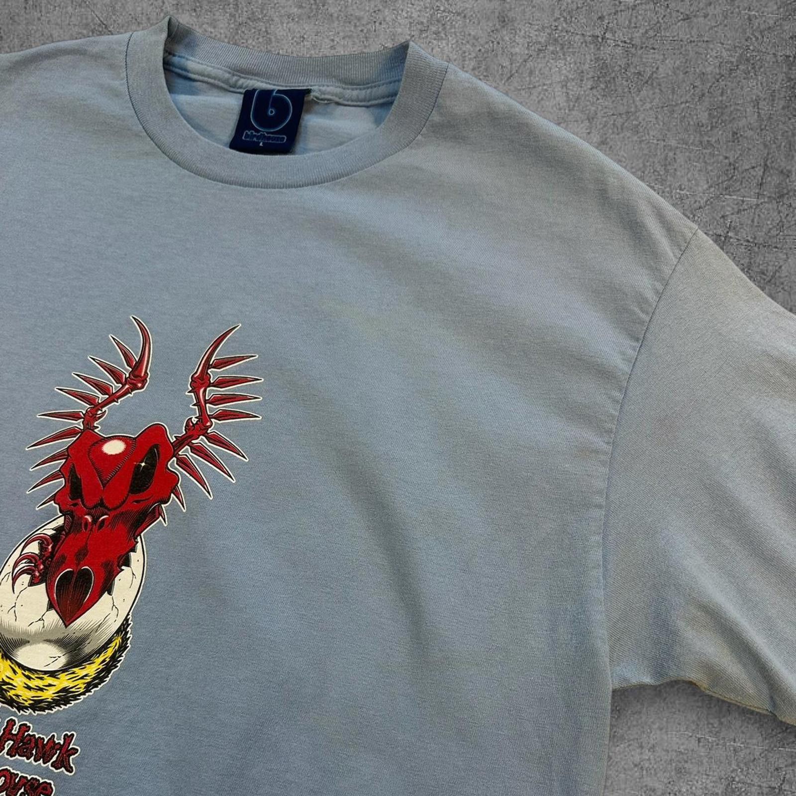 Tony Hawk Vintage 90s Baby Blue Bird House Dragon Egg Tee Size US L / EU 52-54 / 3 - 2 Thumbnail