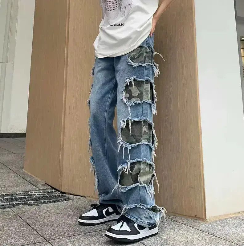 Japanese Brand personal clothing baggy ripped denim trousers Size US 32 / EU 48 - 5 Thumbnail
