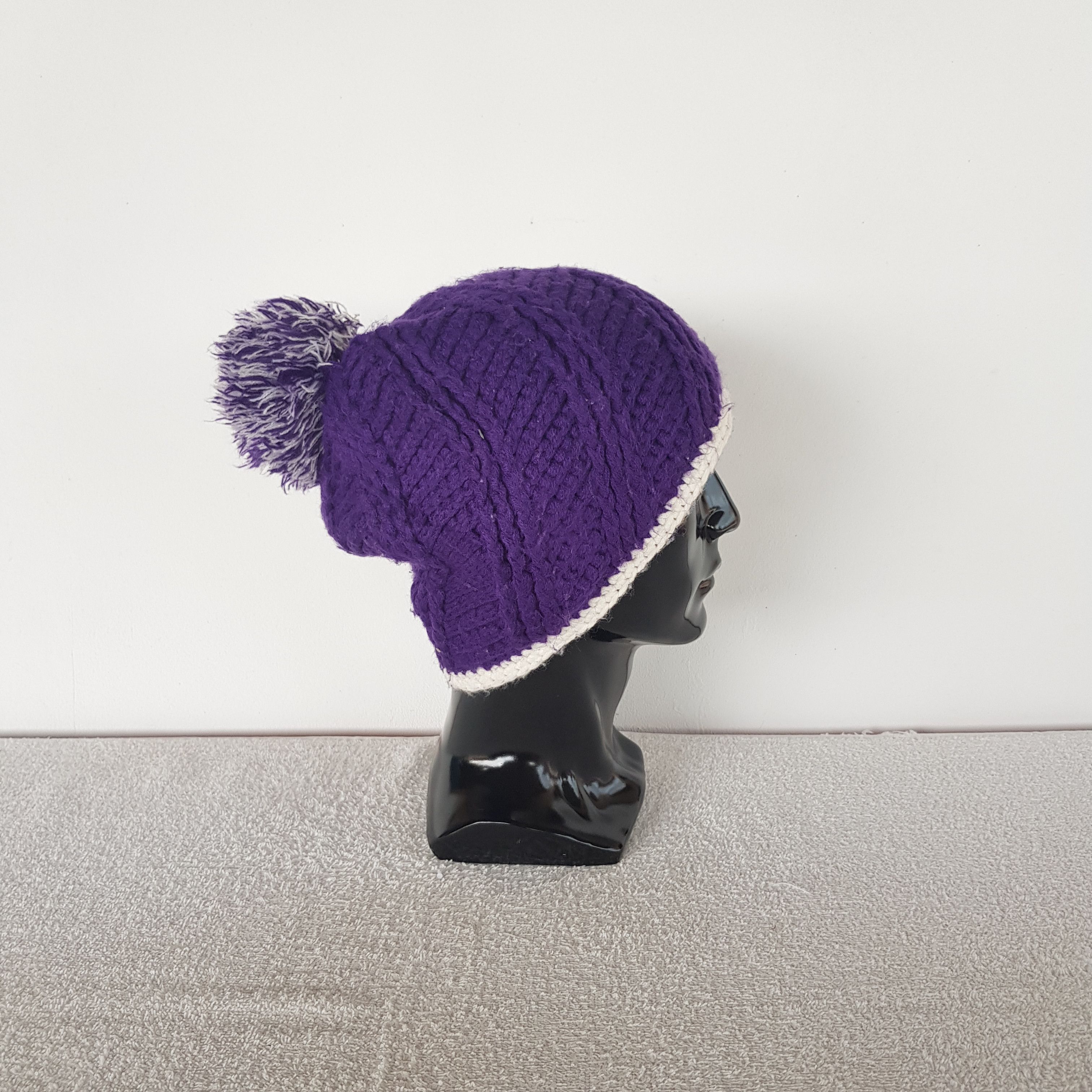 Adidas Vintage Adidas Beanie Aran Isle Cable Knit Pom Snow Caps Hat Size ONE SIZE - 3 Thumbnail