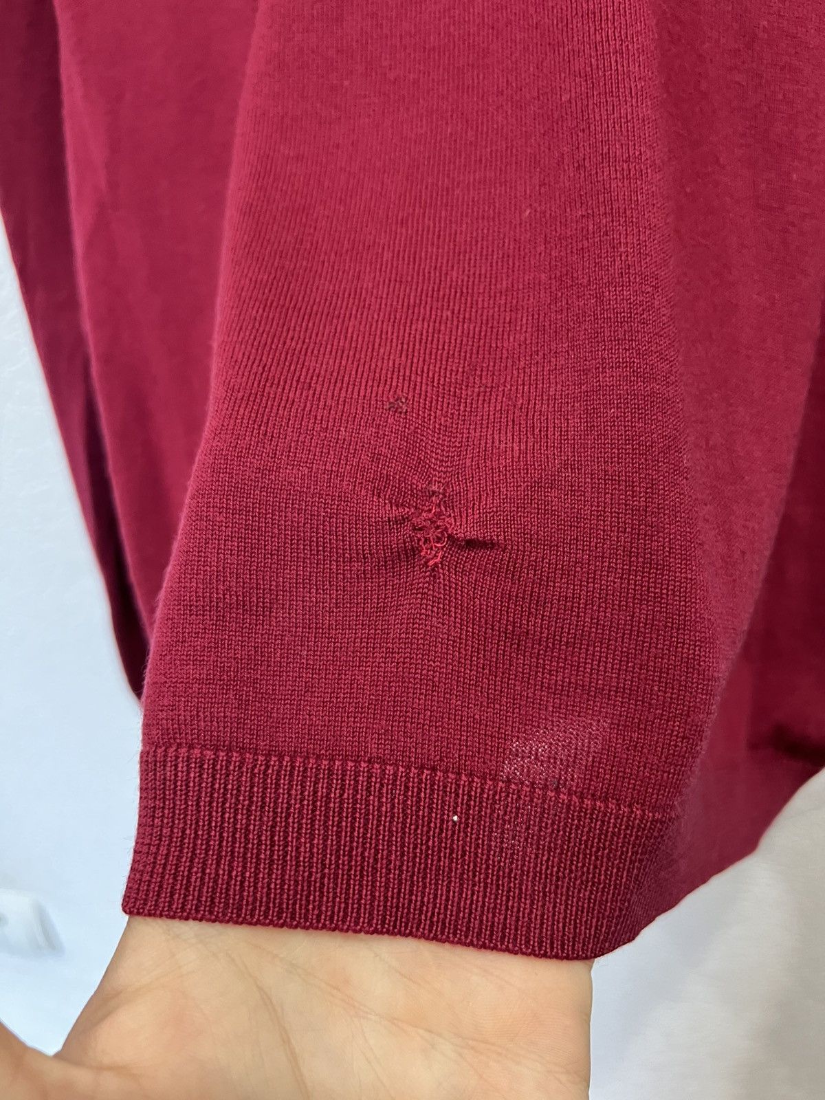 Lacoste Vintage Lacoste Womens Red Sweater V-Neck Size S / US 4 / IT 40 - 5 Thumbnail