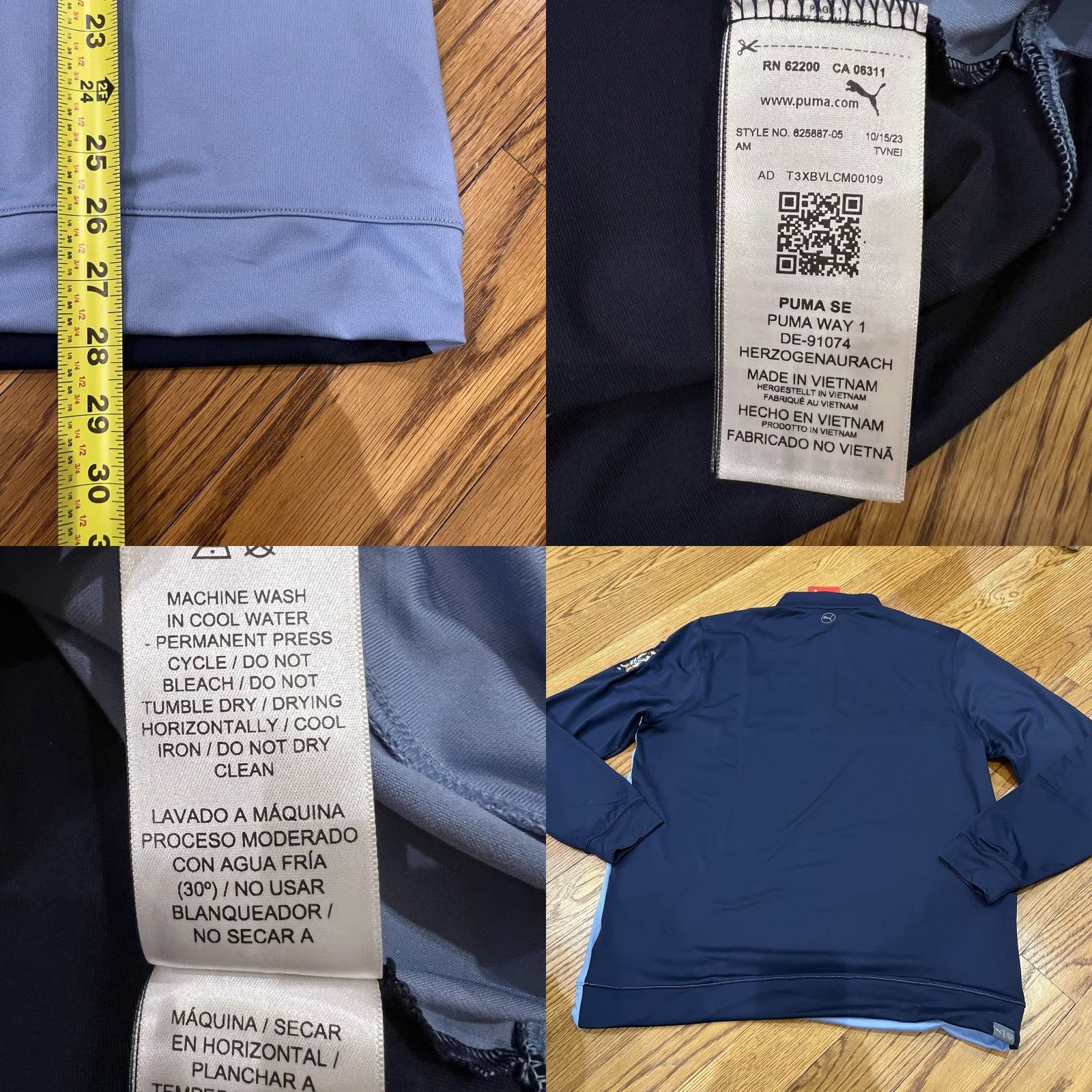 Puma PUMA Men's Golf 1/4 Zip Pullover Sweater Blue Medium Performance Fit Long Sleeve Size US M / EU 48-50 / 2 - 8 Thumbnail
