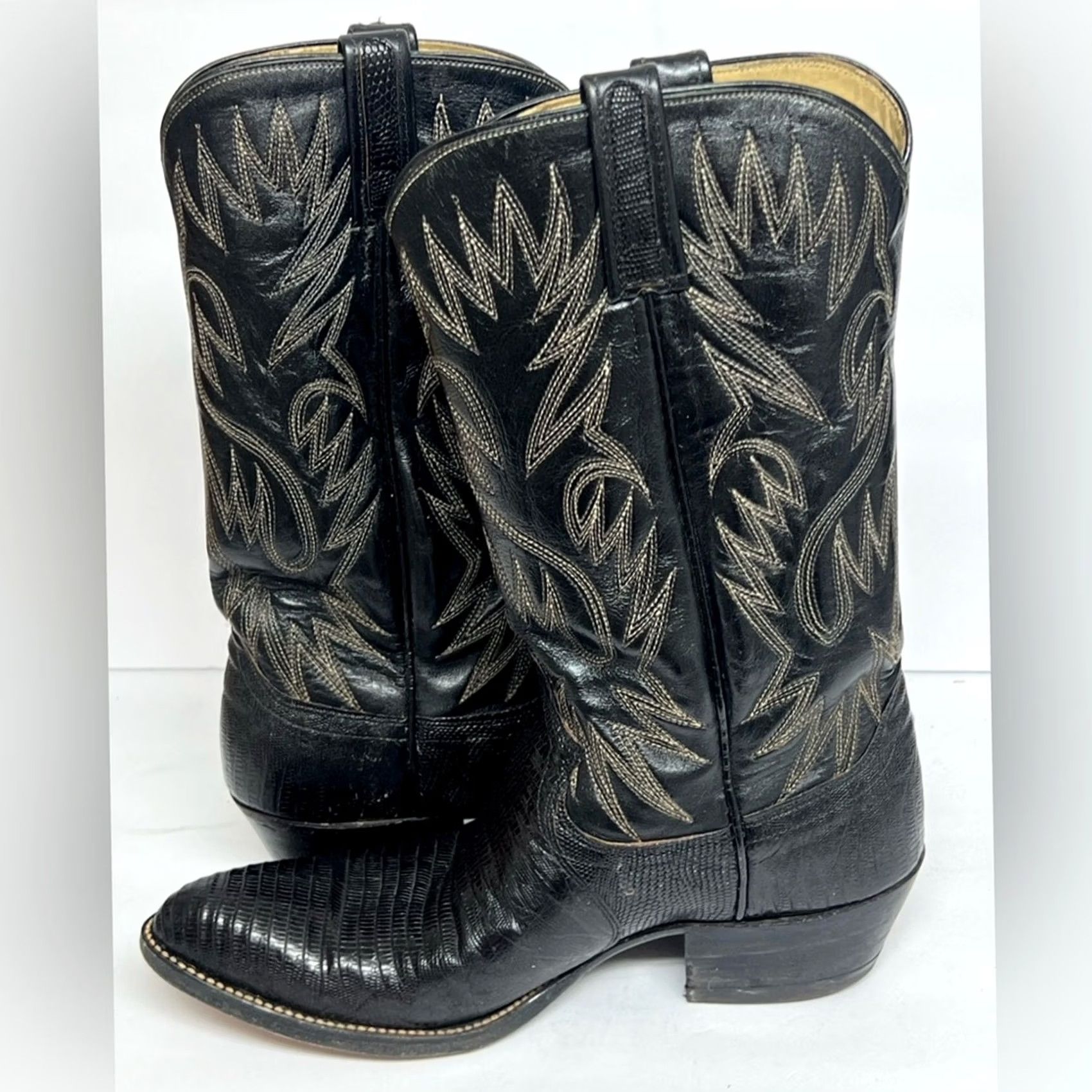Dan Post Dan Post Black Lizard Skin Boots Western Cowboy USA SIZE 9.5 D Mens Boots Size US 10 / EU 43 - 3 Thumbnail