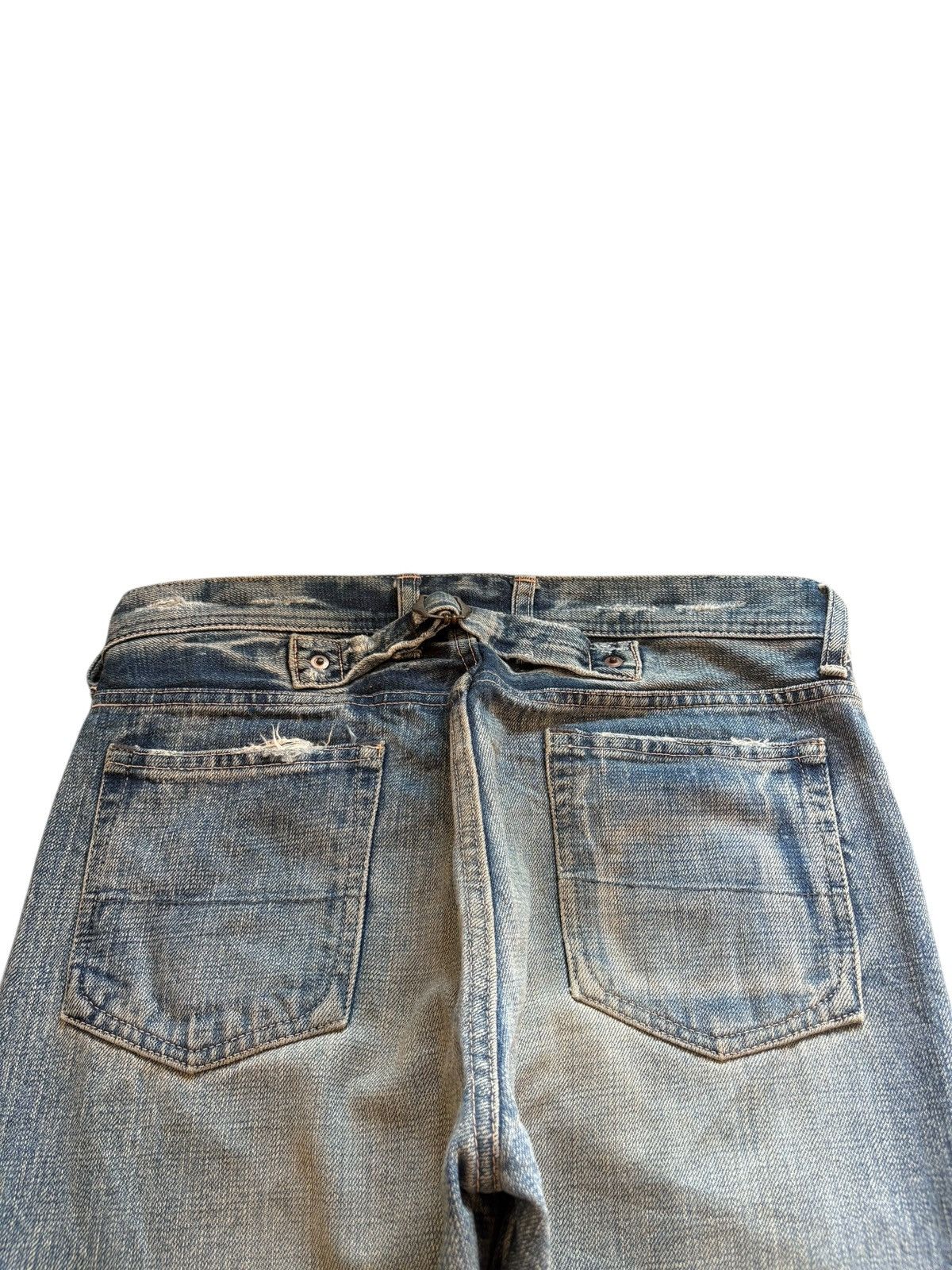 Japanese Brand Vintage DMG Buckle Back Faded Wash Distressed Jeans Size US 30 / EU 46 - 8 Thumbnail