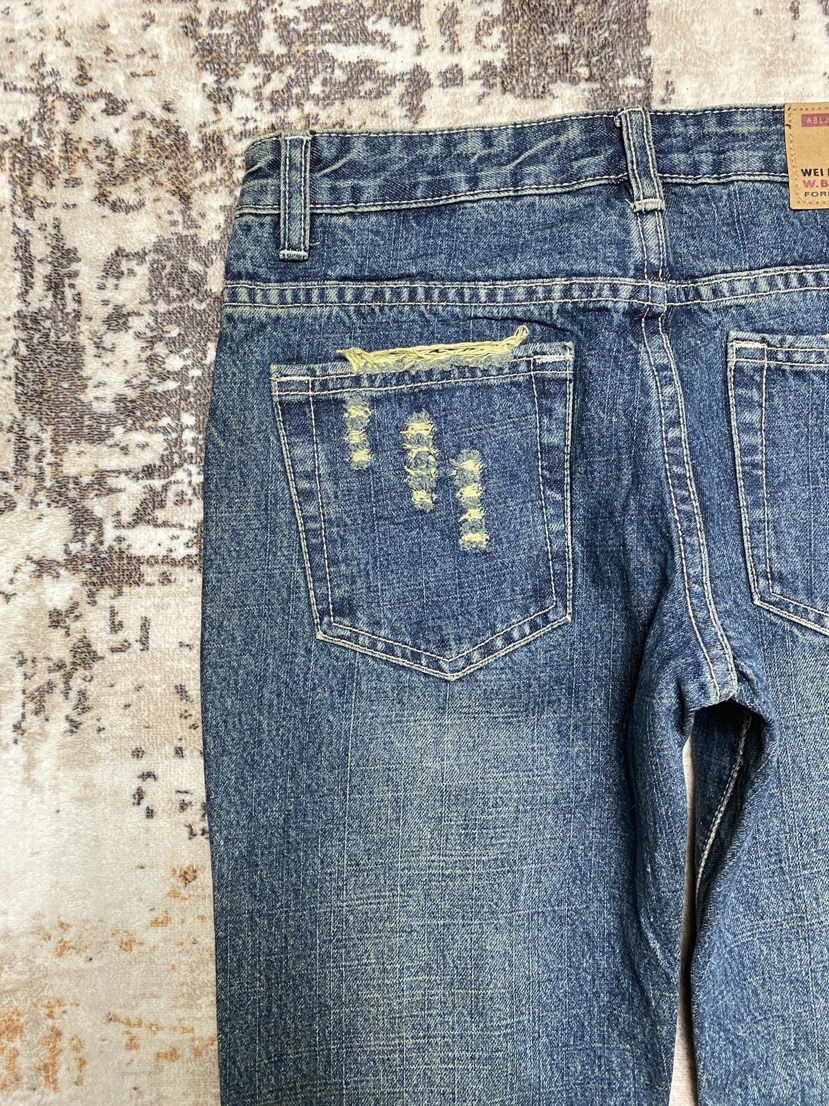 If Six Was Nine Distress Low BootCut Jeans Size 26" / US 2 / IT 38 - 9 Thumbnail