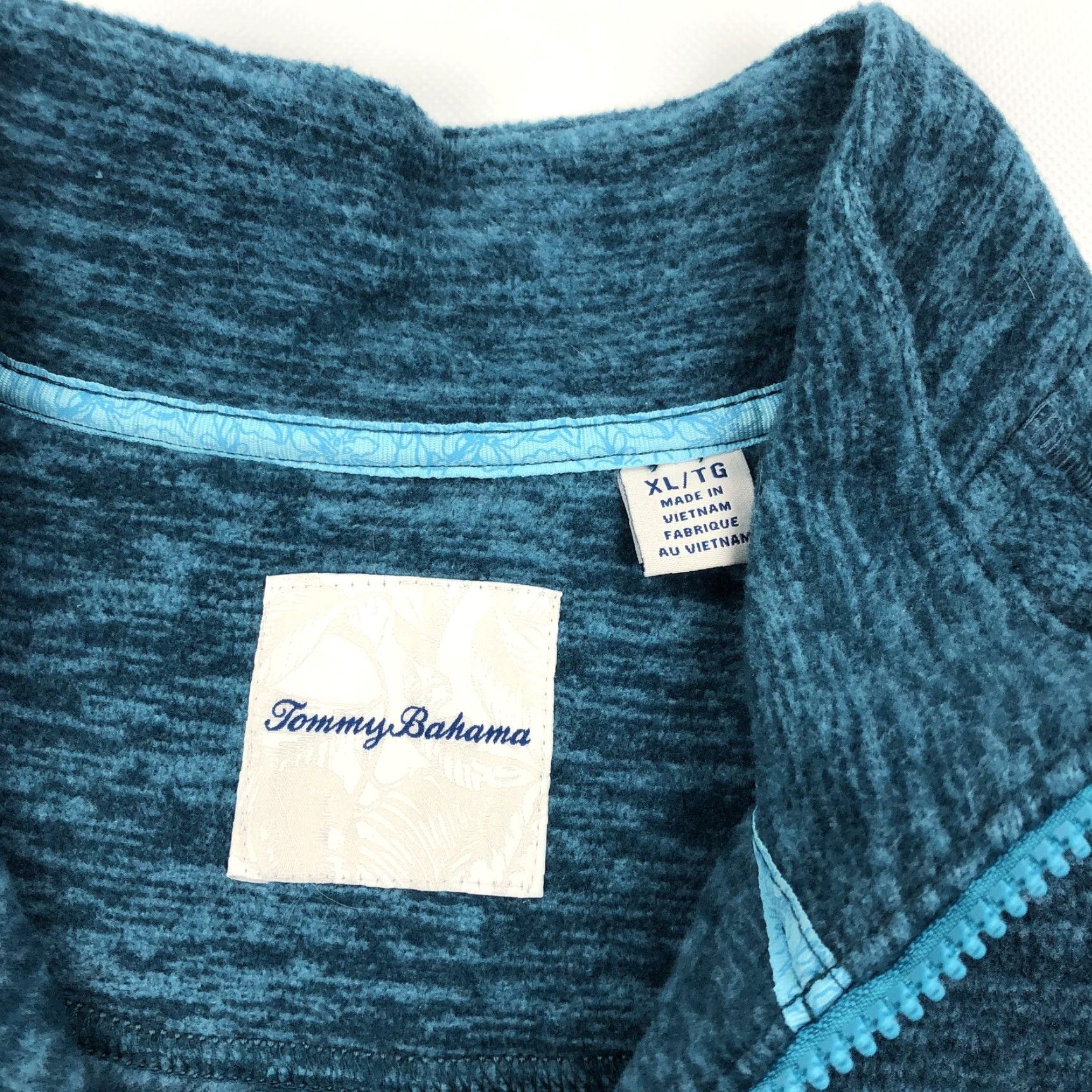 Tommy Bahama Tommy Bahama Men's XL Teal Blue Green Heather 1/4 Zip Pullover Fleece Shirt Pullover Activewear Casual Golf Walking Mock Neck Embroidered Logo Size US XL / EU 56 / 4 - 4 Thumbnail