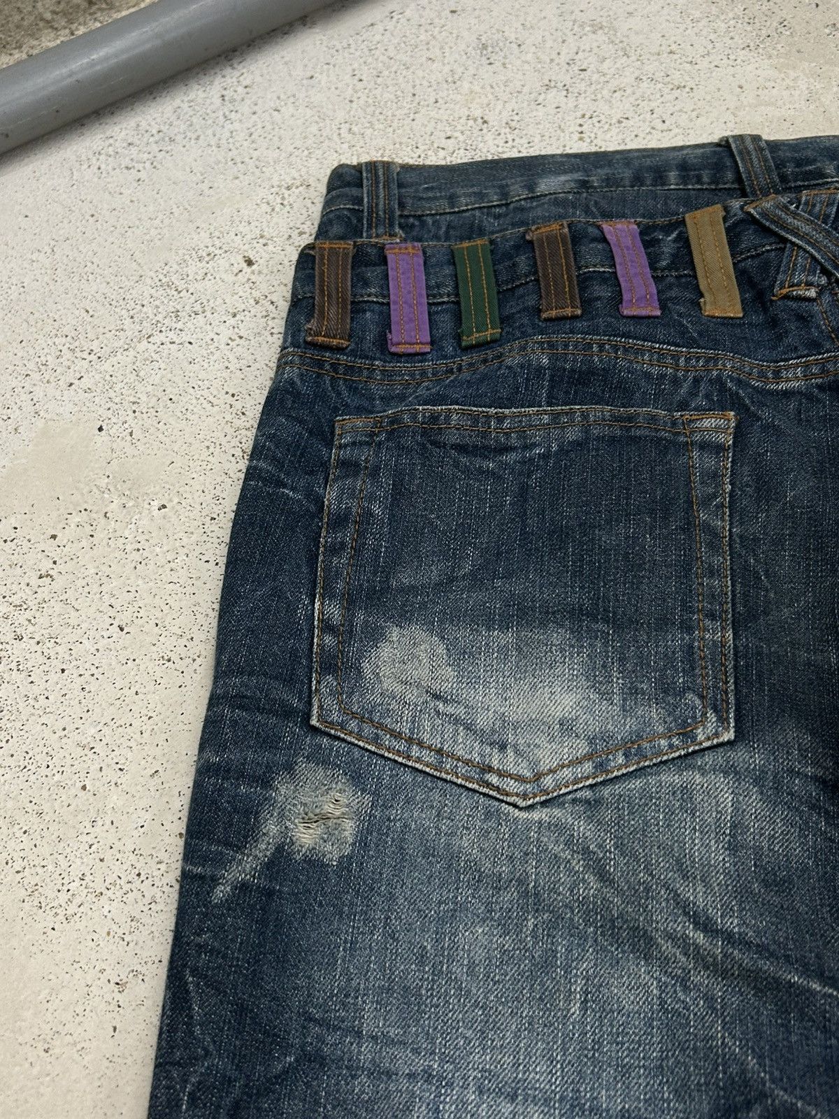 GOSTAR DE FUGA Vintage Y2k Nylaus Distressed Clawn Marks Straight Cut Size US 33 - 17 Thumbnail
