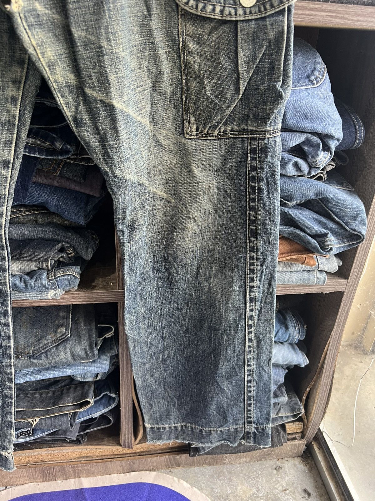 Levi's 🔥Rare Vintage Levis Sanforized Distressed Cargo Denim Size US 34 / EU 50 - 6 Thumbnail