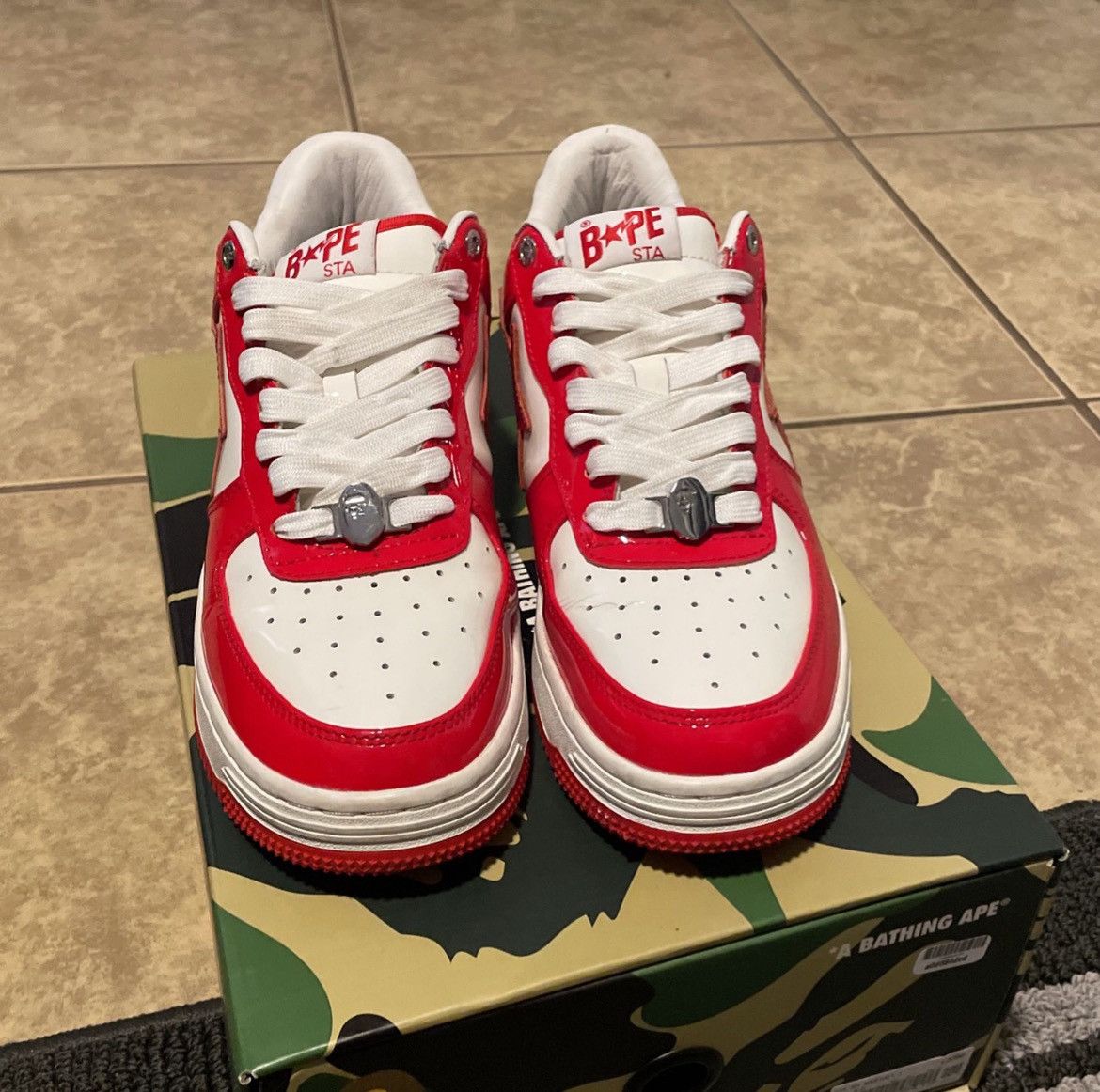 image of Bapesta 5 Shoes in Red, Men's (Size 8.5)