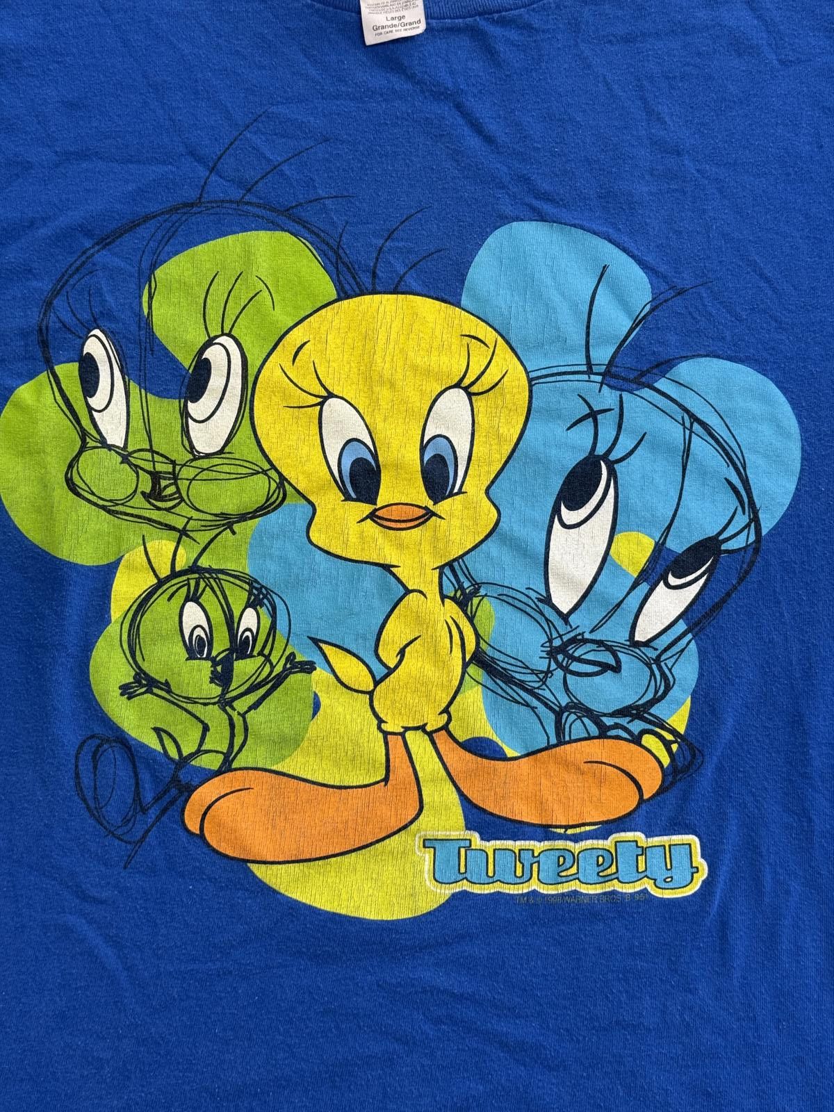 Designer Vintage Tweety Bird T-shirt Acid Looney Tunes 1998 Tee - L Size US L / EU 52-54 / 3 - 3 Thumbnail