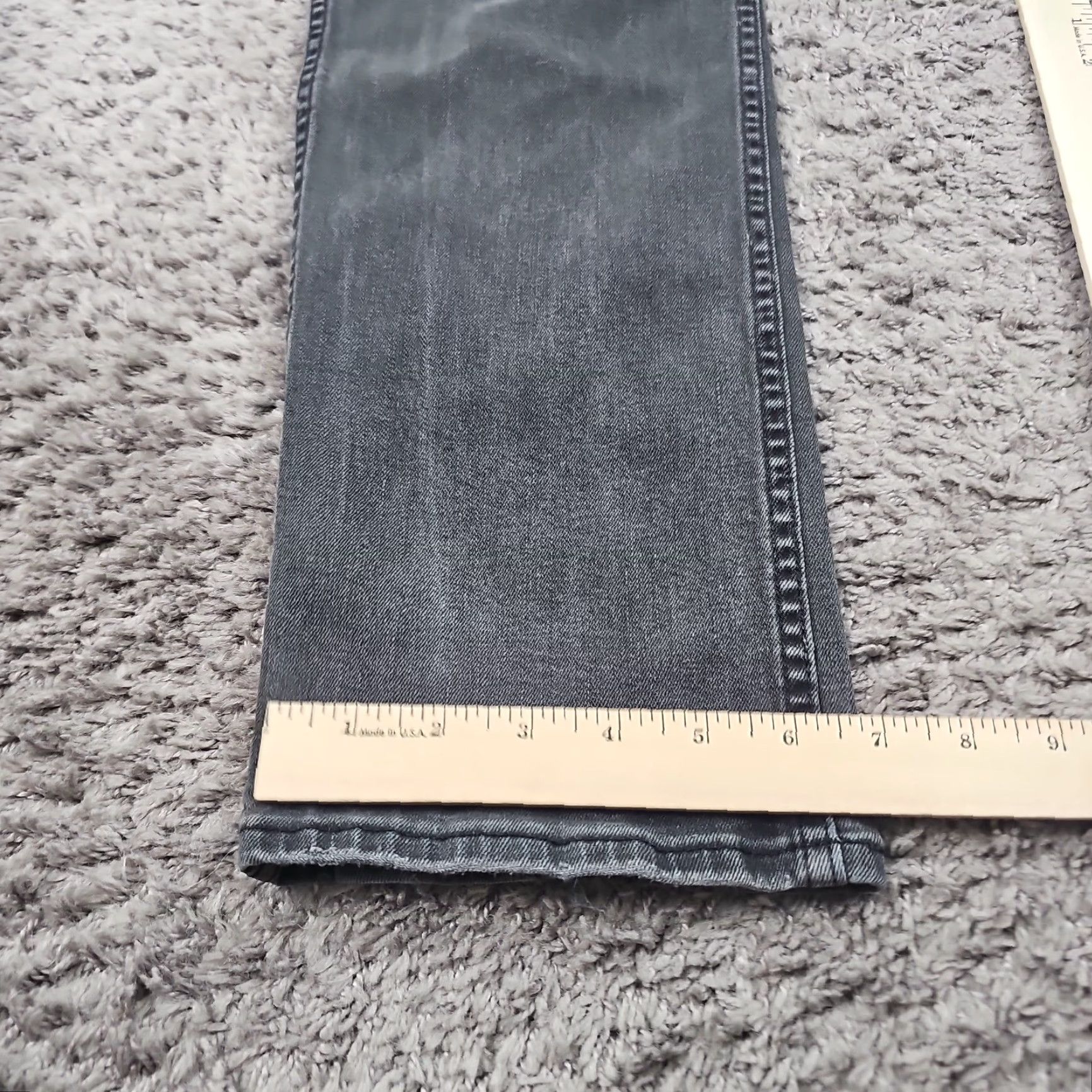 Levi's Levis Line 8 Jeans Mens 36 Gray Straight Dark Wash Distressed Stretch Denim Shirt? Size US 36 / EU 52 - 7 Thumbnail